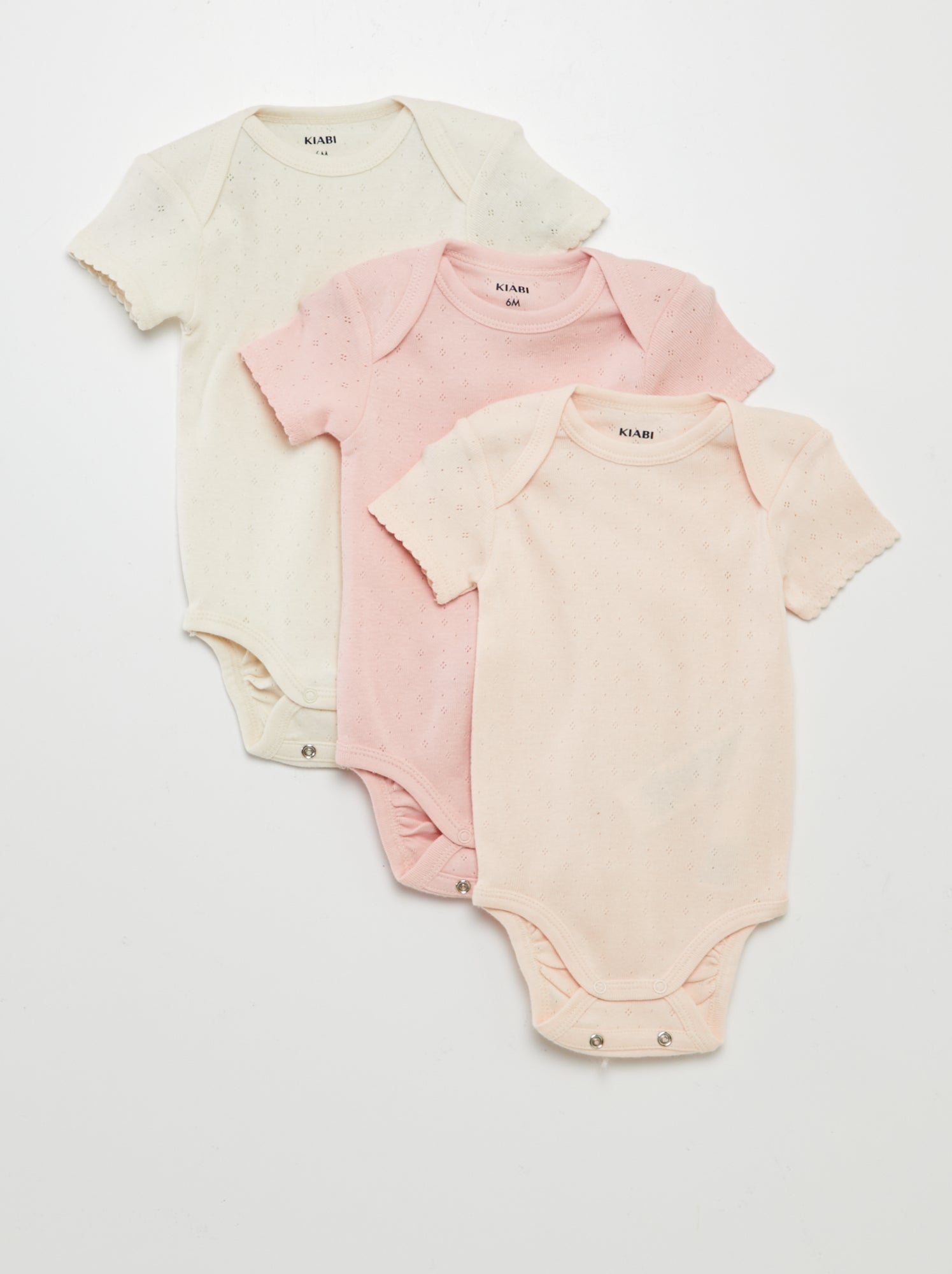 Bodies évolutif en maille unie - Lot de 3 - Rose