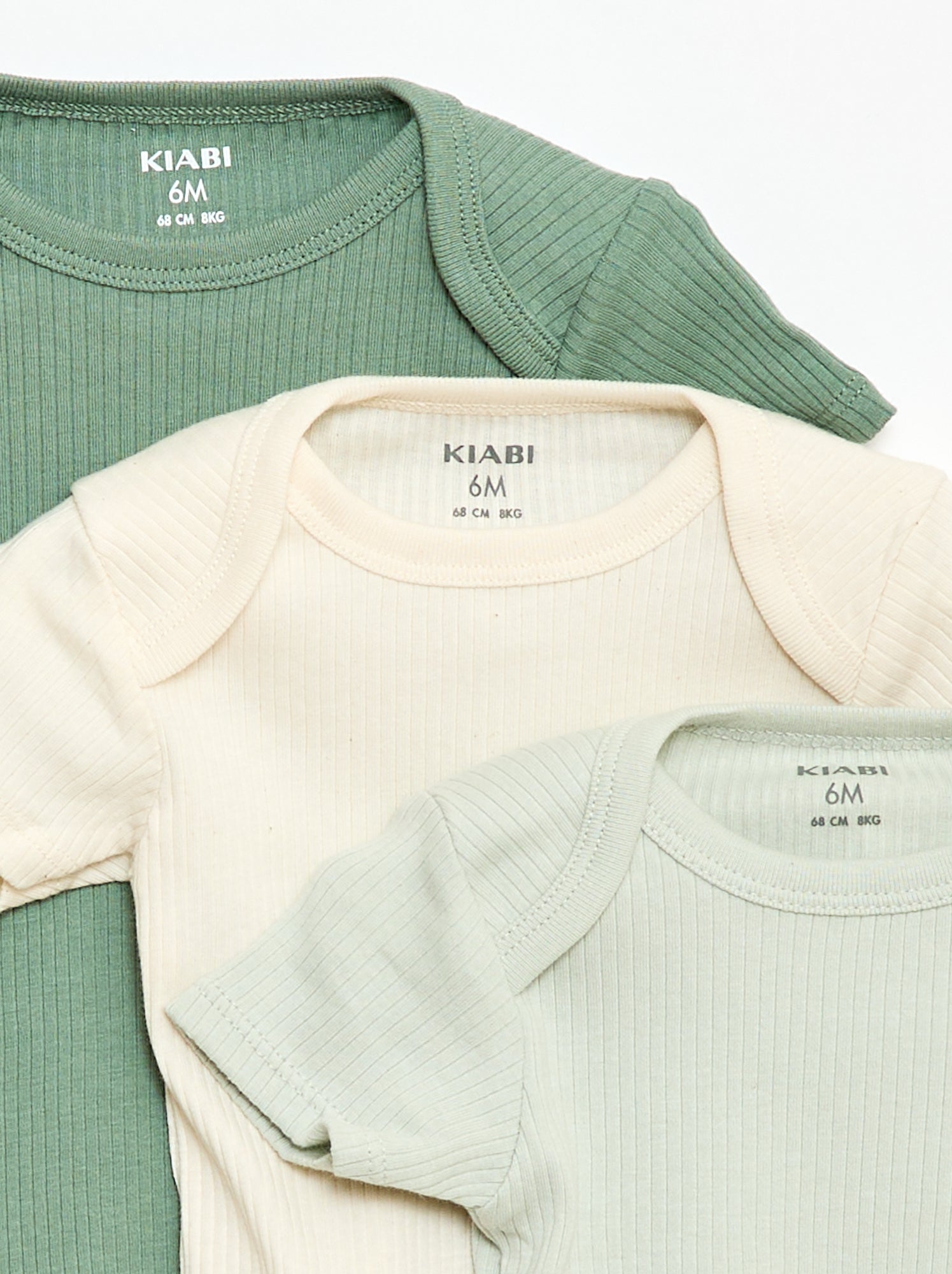 Bodies évolutif en maille unie - Lot de 3 - Vert