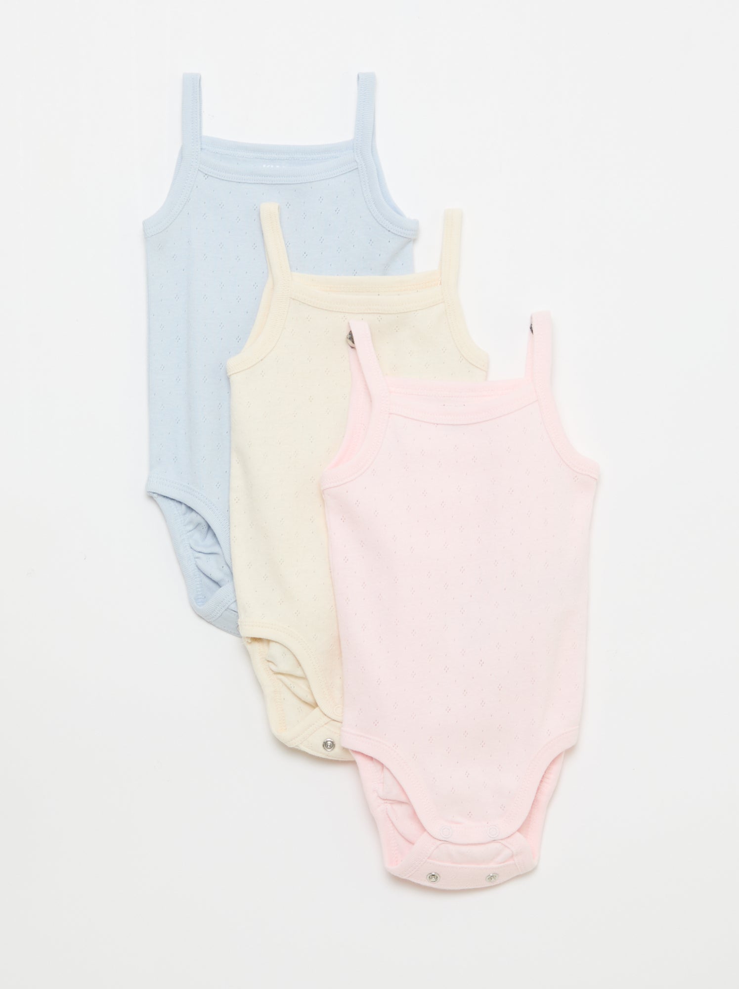 Bodies évolutifs à bretelles - lot de 3 - Rose (CPW62_3)