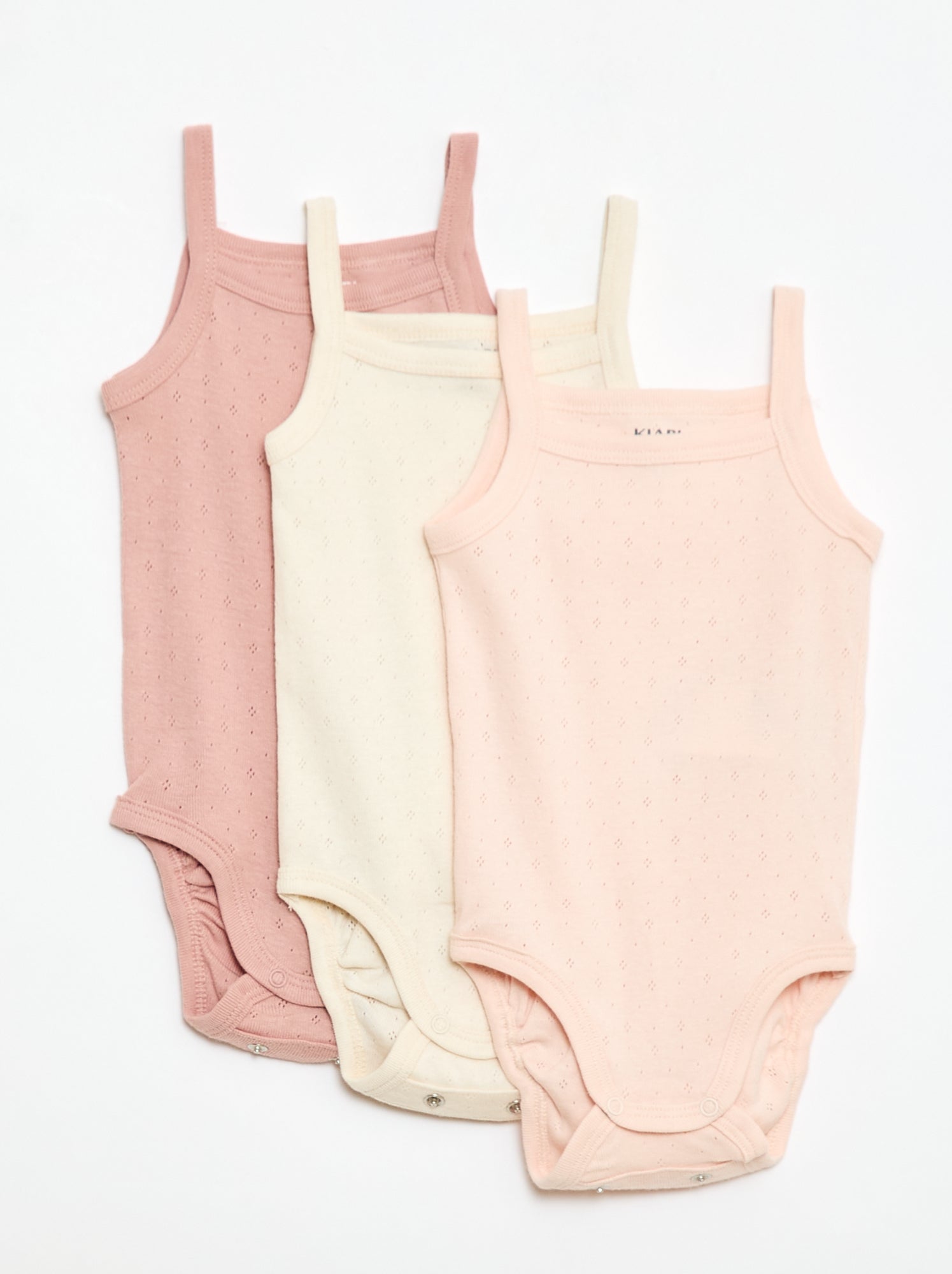 Bodies évolutifs à bretelles - lot de 3 - Rose (CPW62_4)