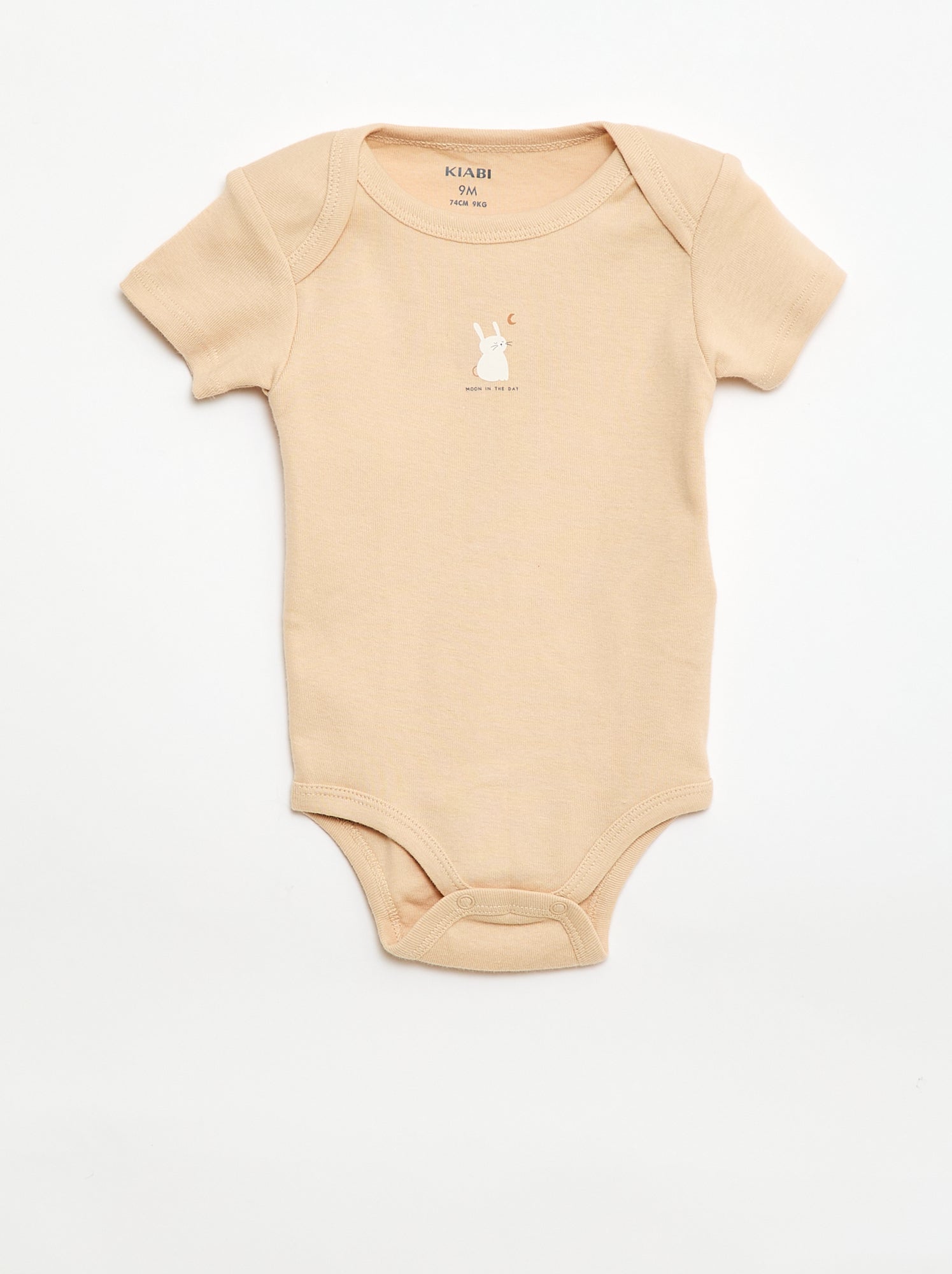 Bodies imprimés en coton - lot de 3 - Beige