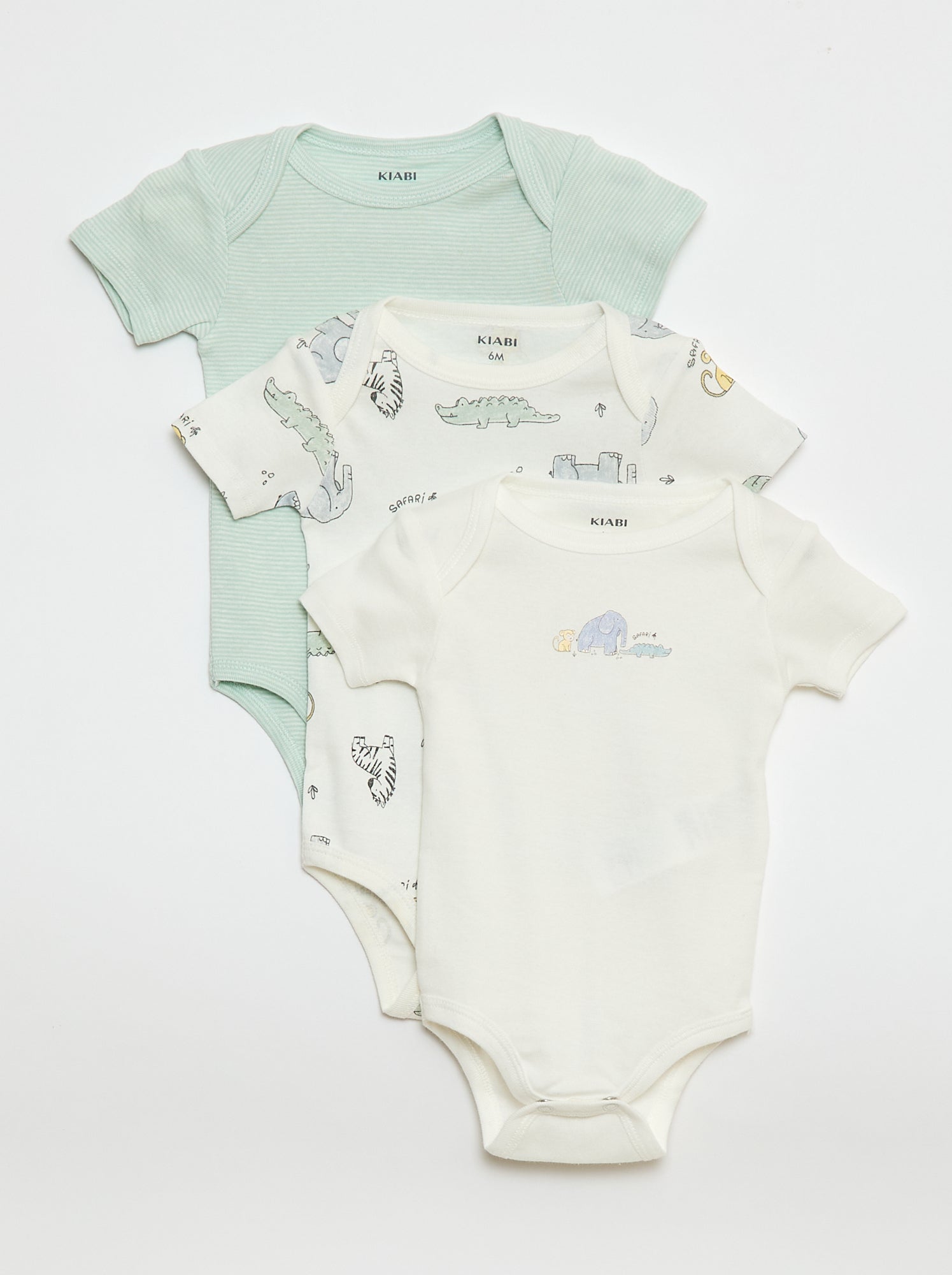 Bodies imprimés en coton - lot de 3 - Blanc