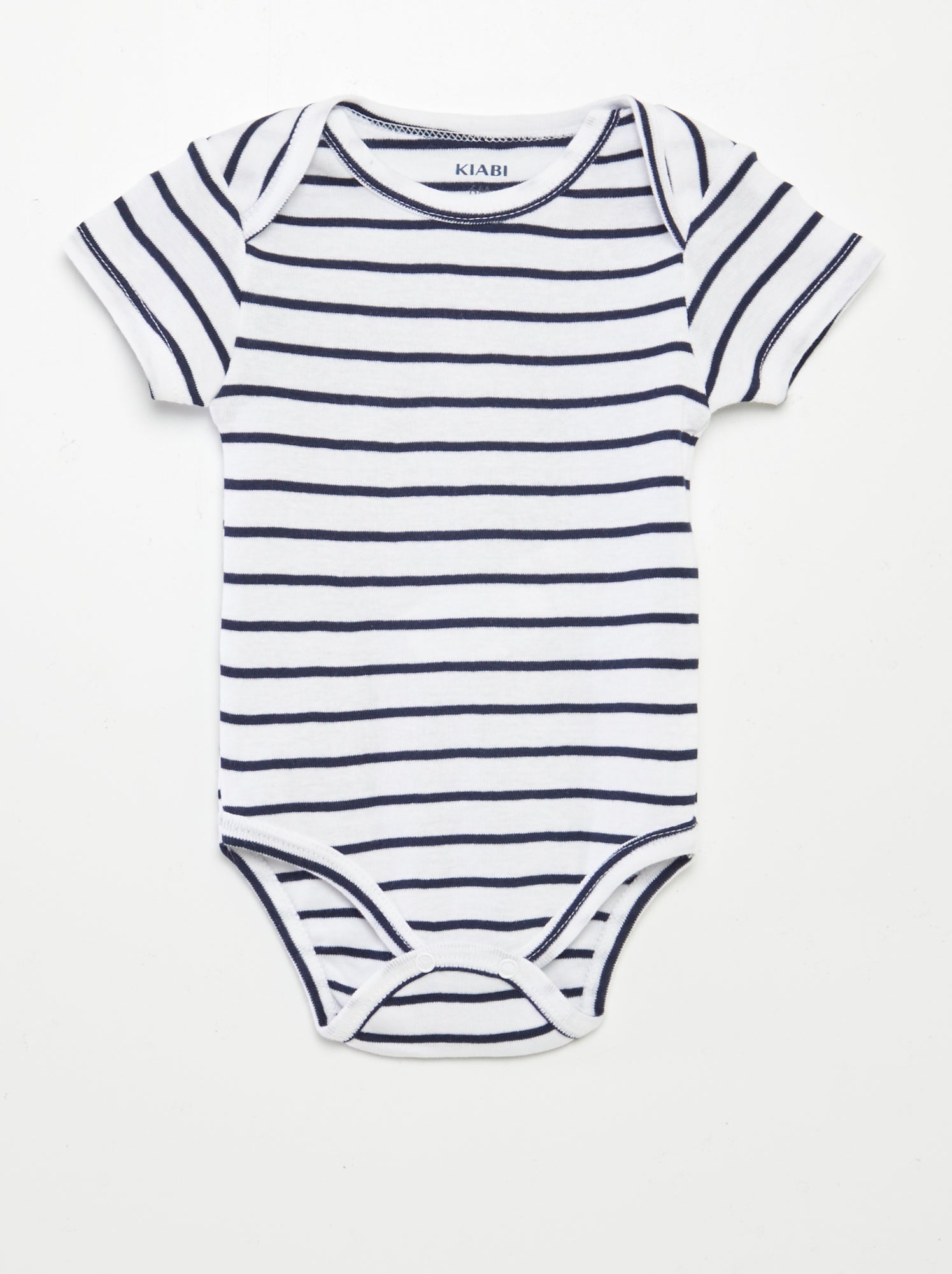 Bodies imprimés en coton - lot de 3 - Blanc/marine
