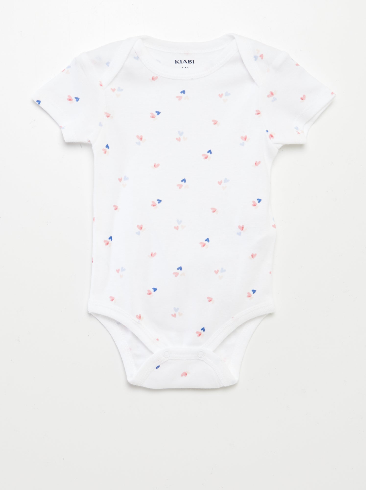 Bodies imprimés en coton - lot de 3 - Blanc/rose