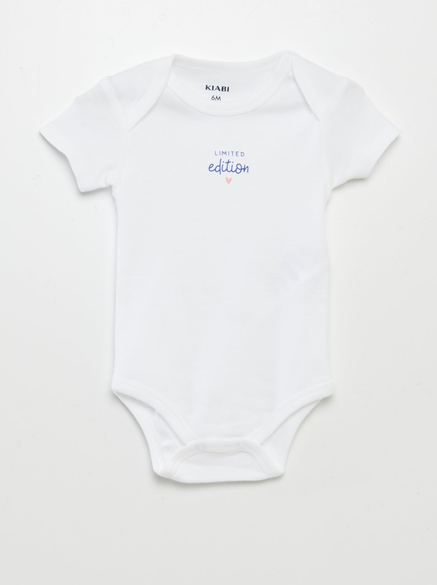 Bodies imprimés en coton - lot de 3 - Blanc/rose