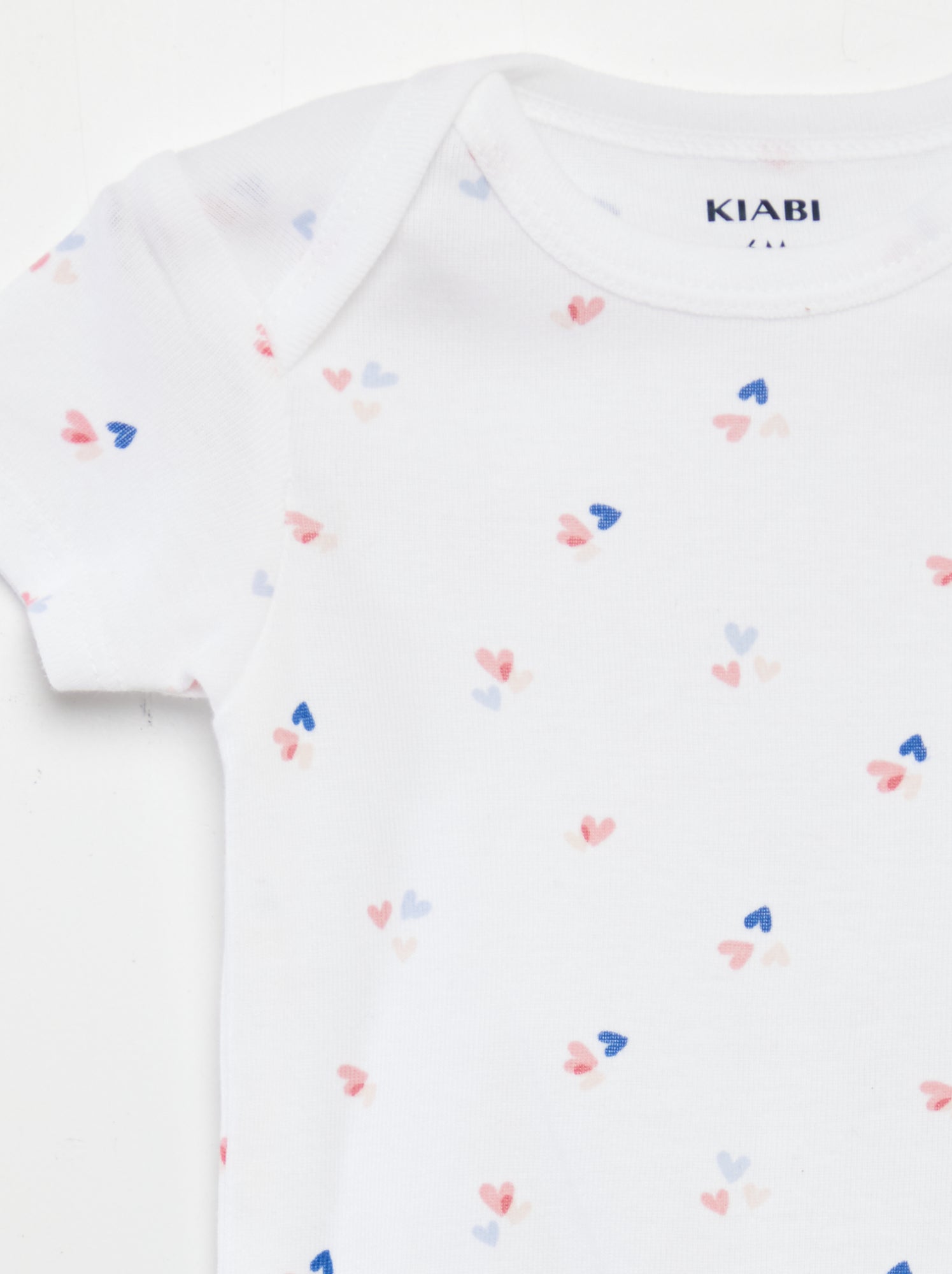 Bodies imprimés en coton - lot de 3 - Blanc/rose