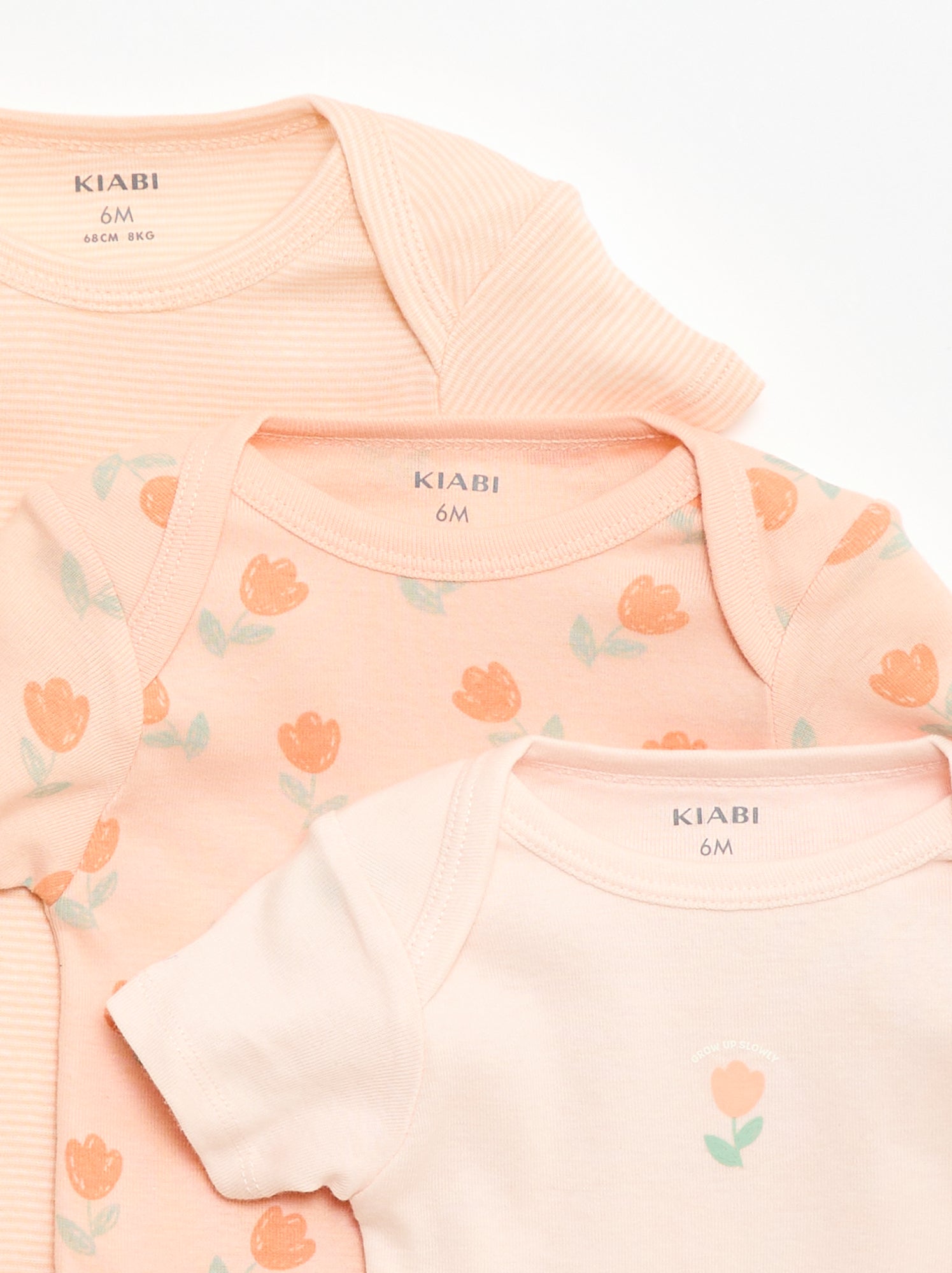 Bodies imprimés en coton - lot de 3 - Orange