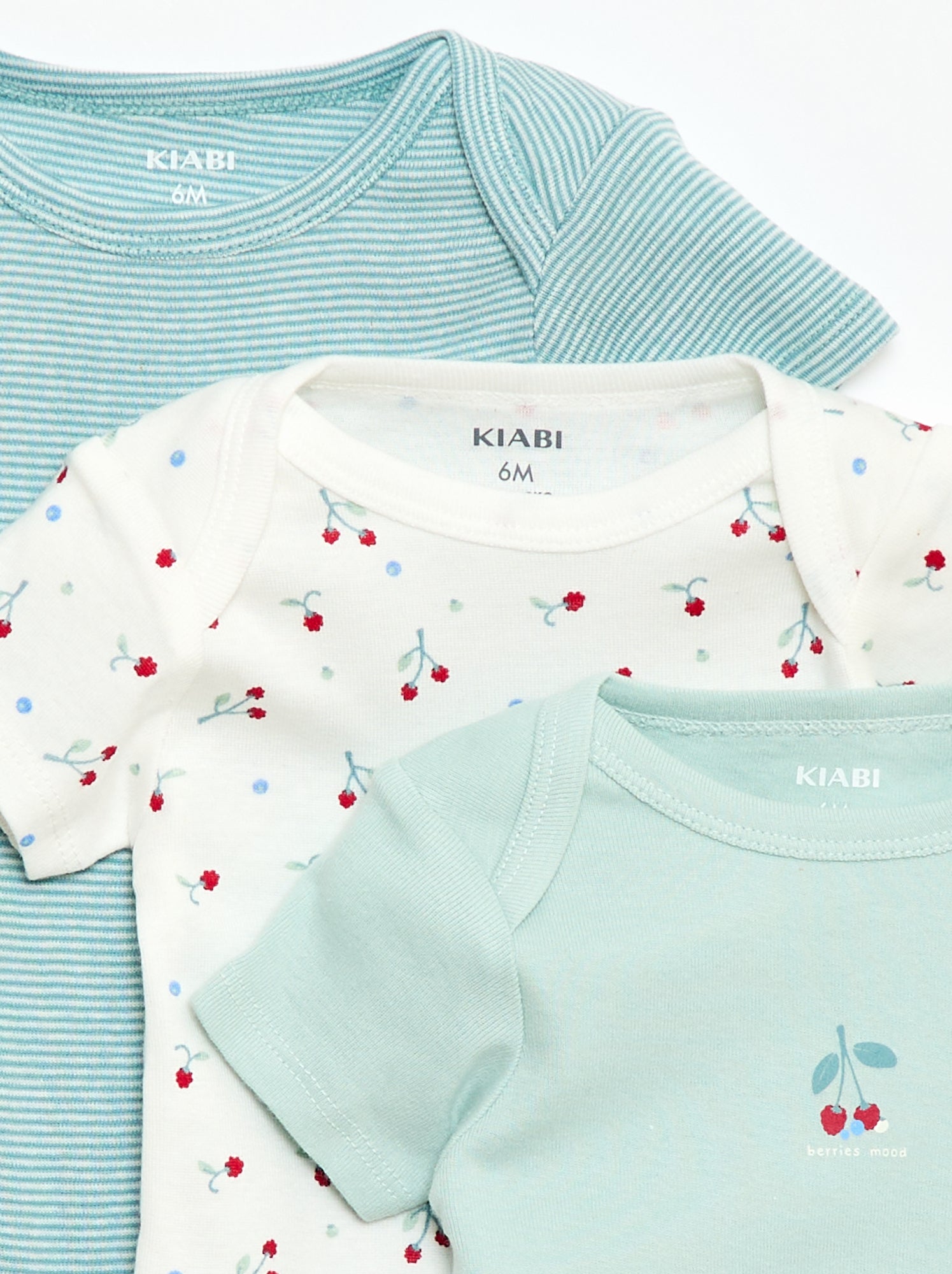 Bodies imprimés en coton - lot de 3 - Vert