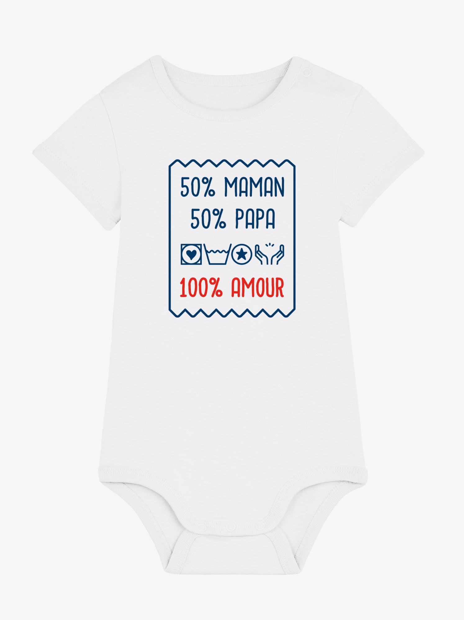 Body - 50% MAMAN 50% PAPA 100% AMOUR - Blanc