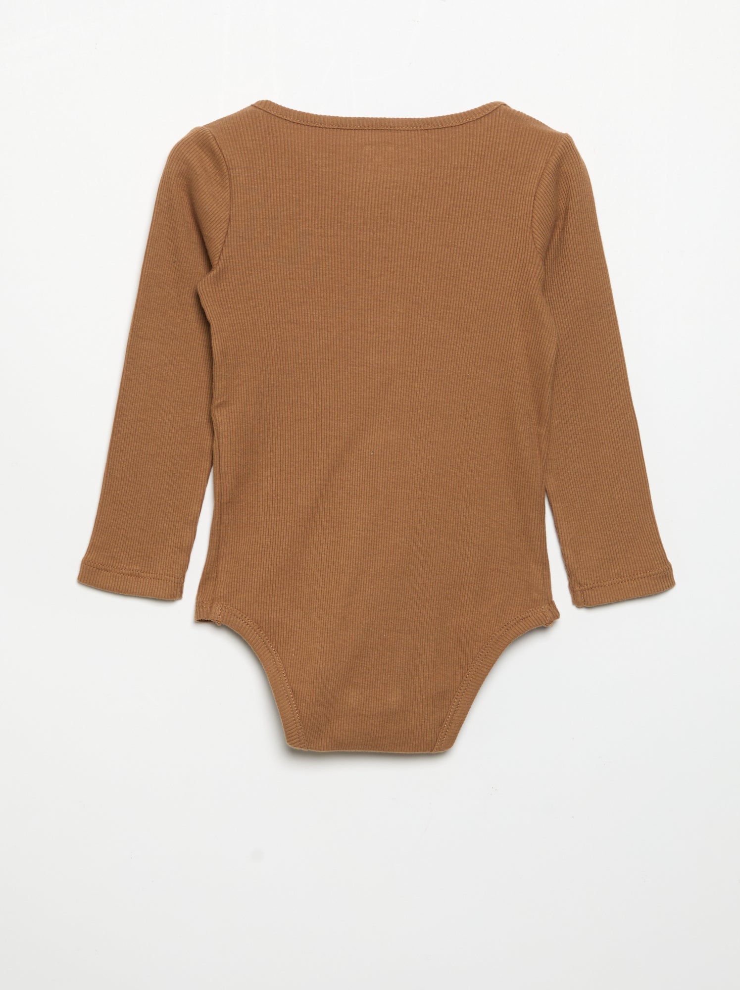 Body à manches longues et col boutonné - Beige