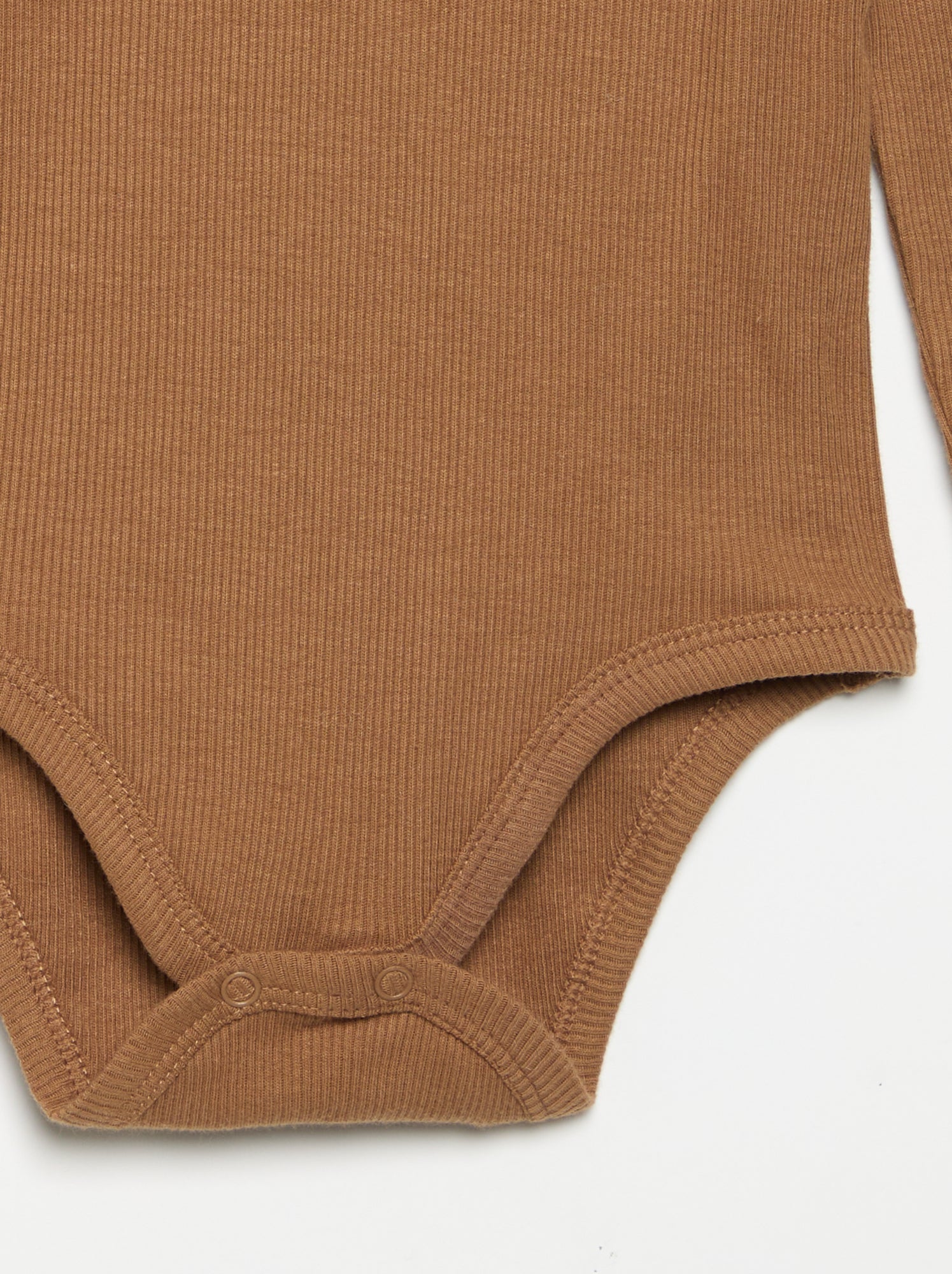 Body à manches longues et col boutonné - Beige