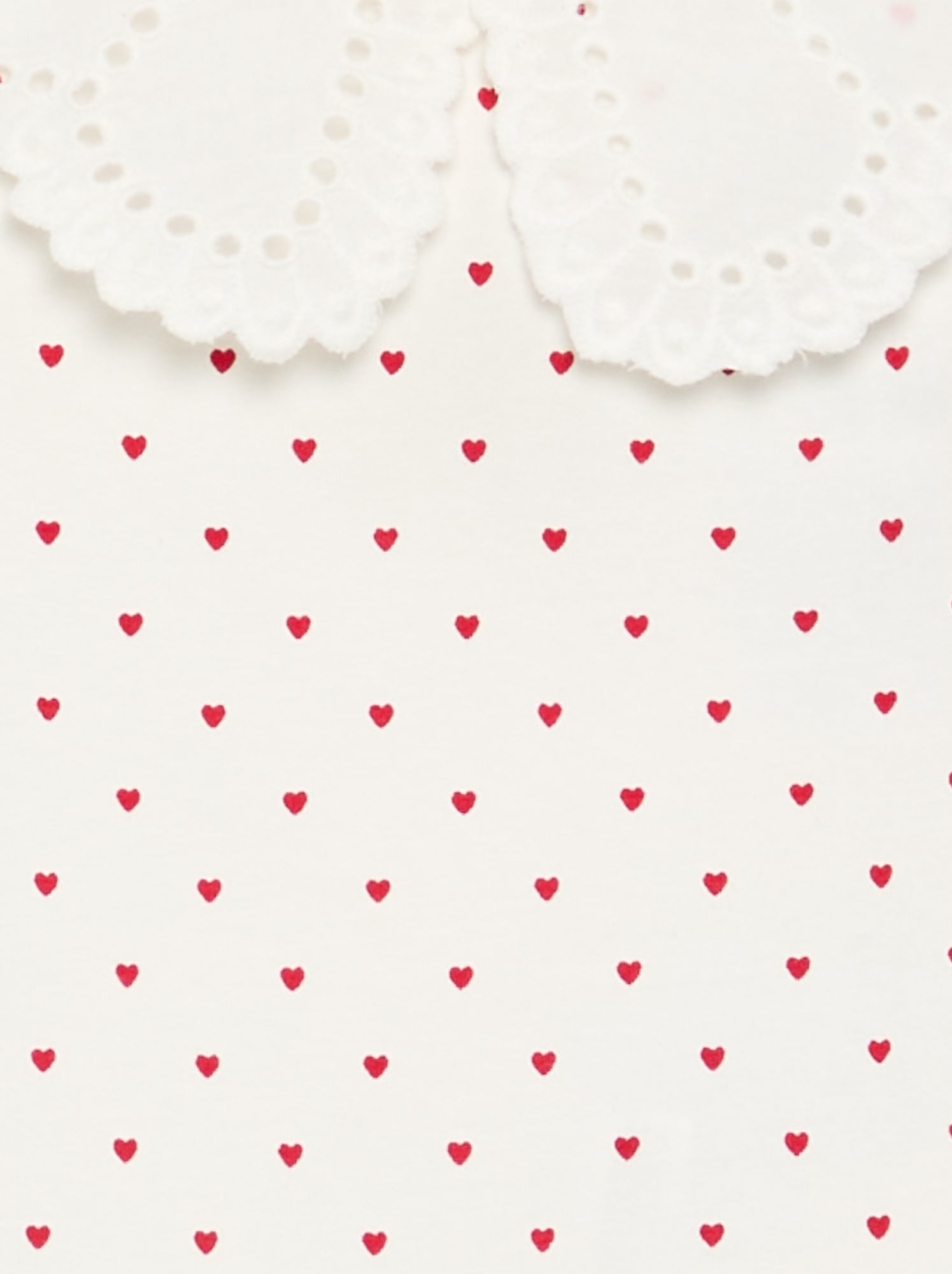 Body imprimé avec col claudine en broderie anglaise - Blanc (GET55_1)