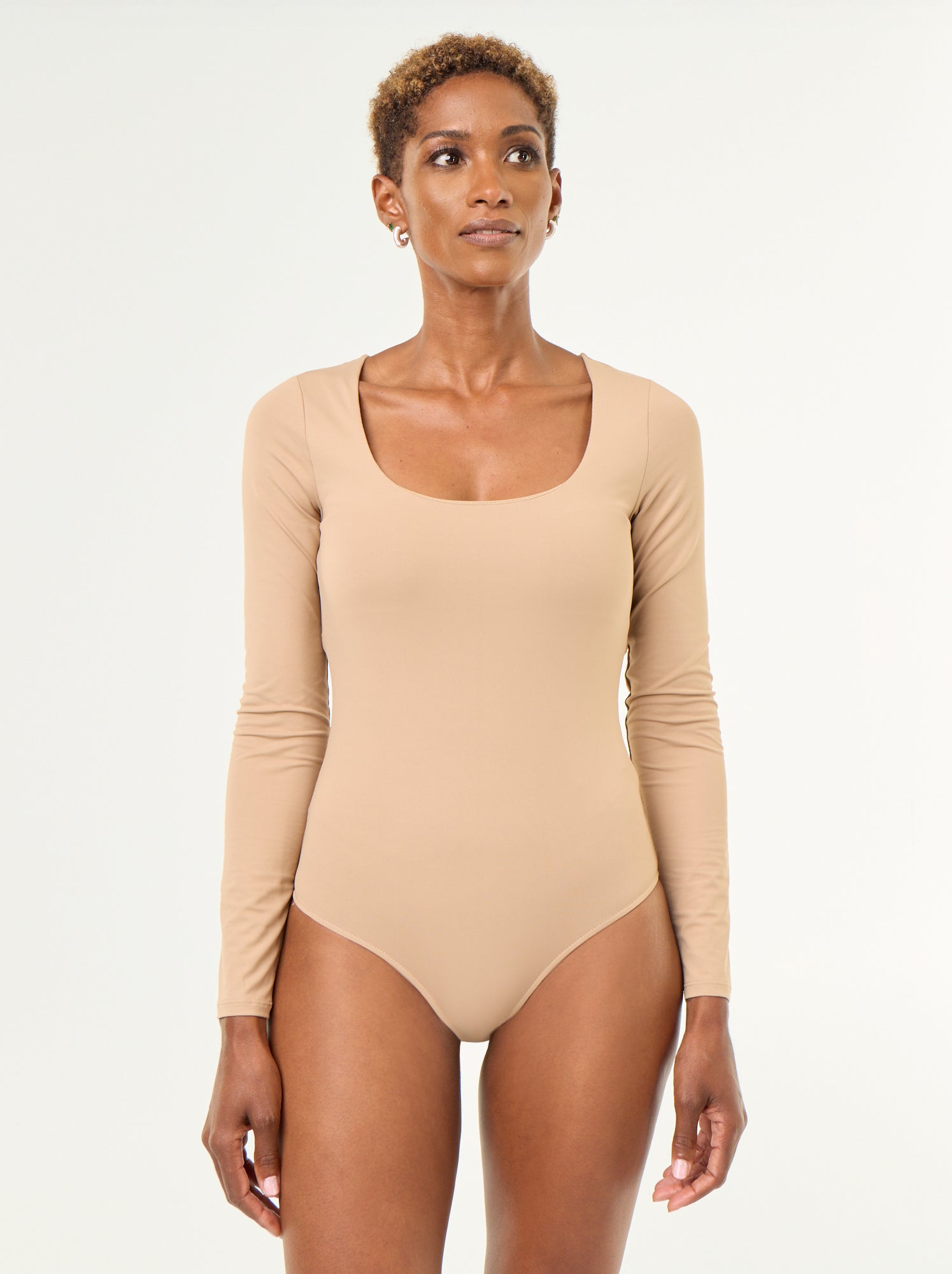 Body manches longues et col rond - Beige
