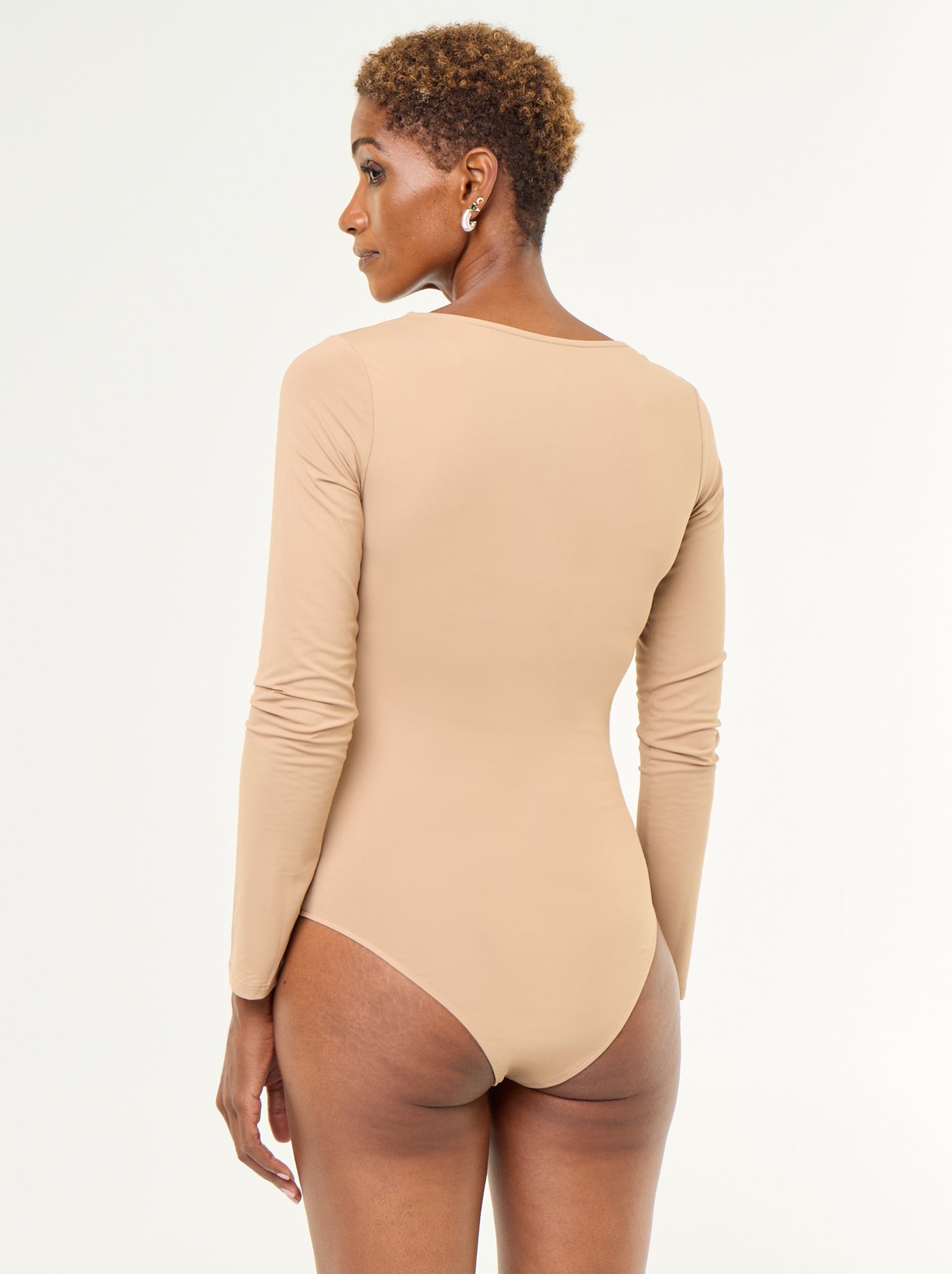 Body manches longues et col rond - Beige