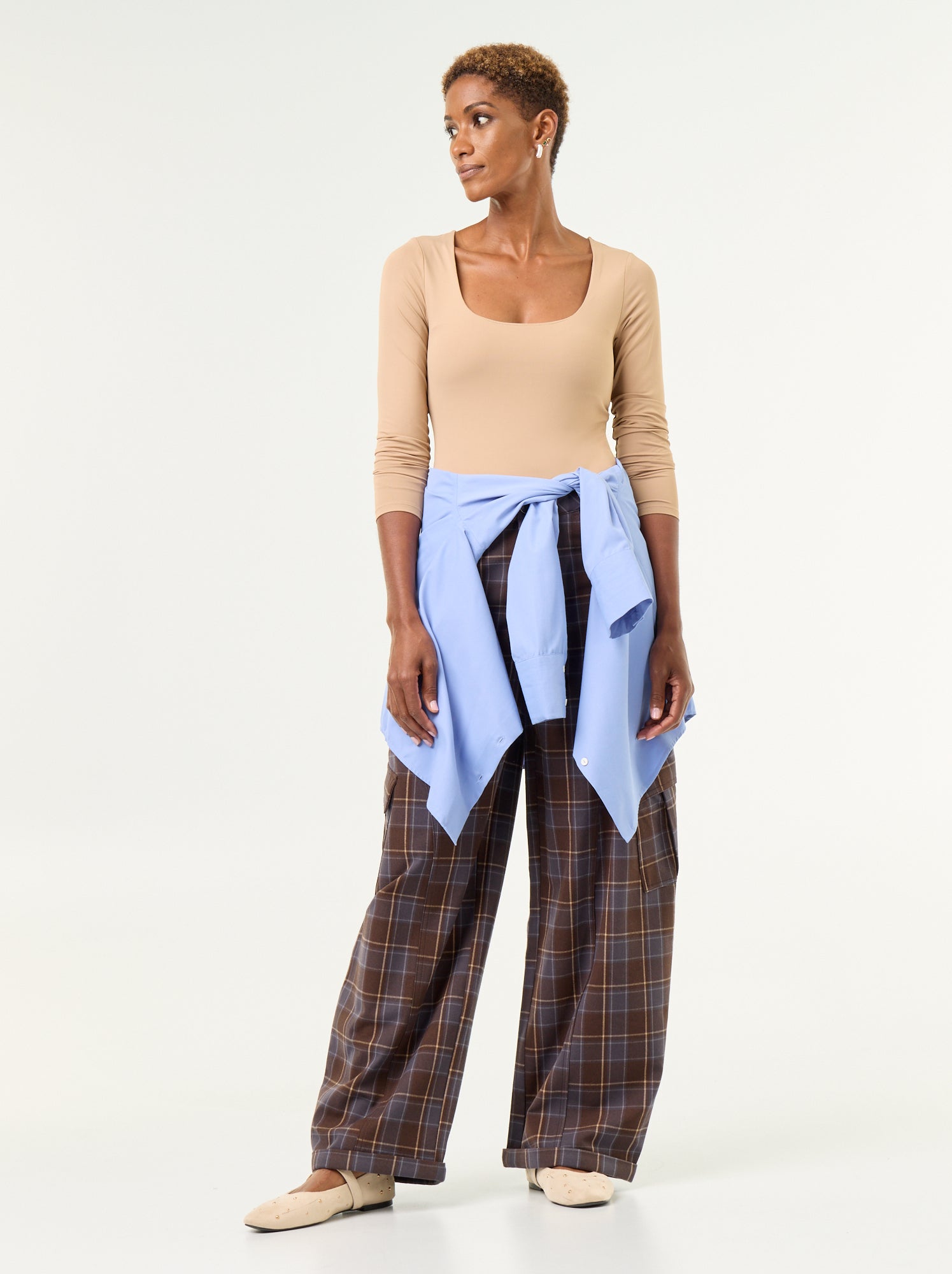 Body manches longues et col rond - Beige