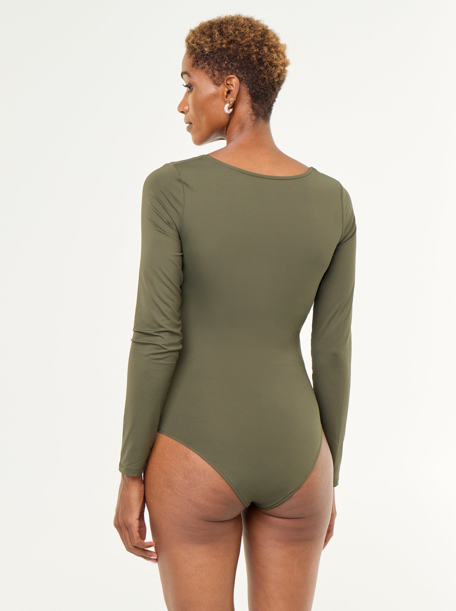 Body manches longues et col rond - Kaki