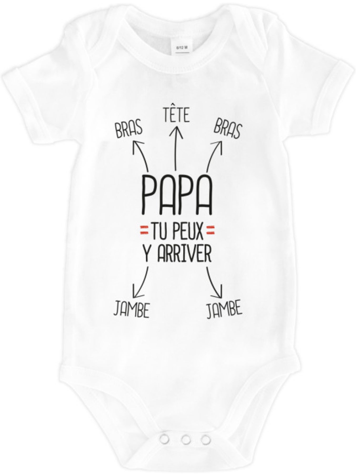 Body - PAPA TU PEUX Y ARRIVER - Blanc