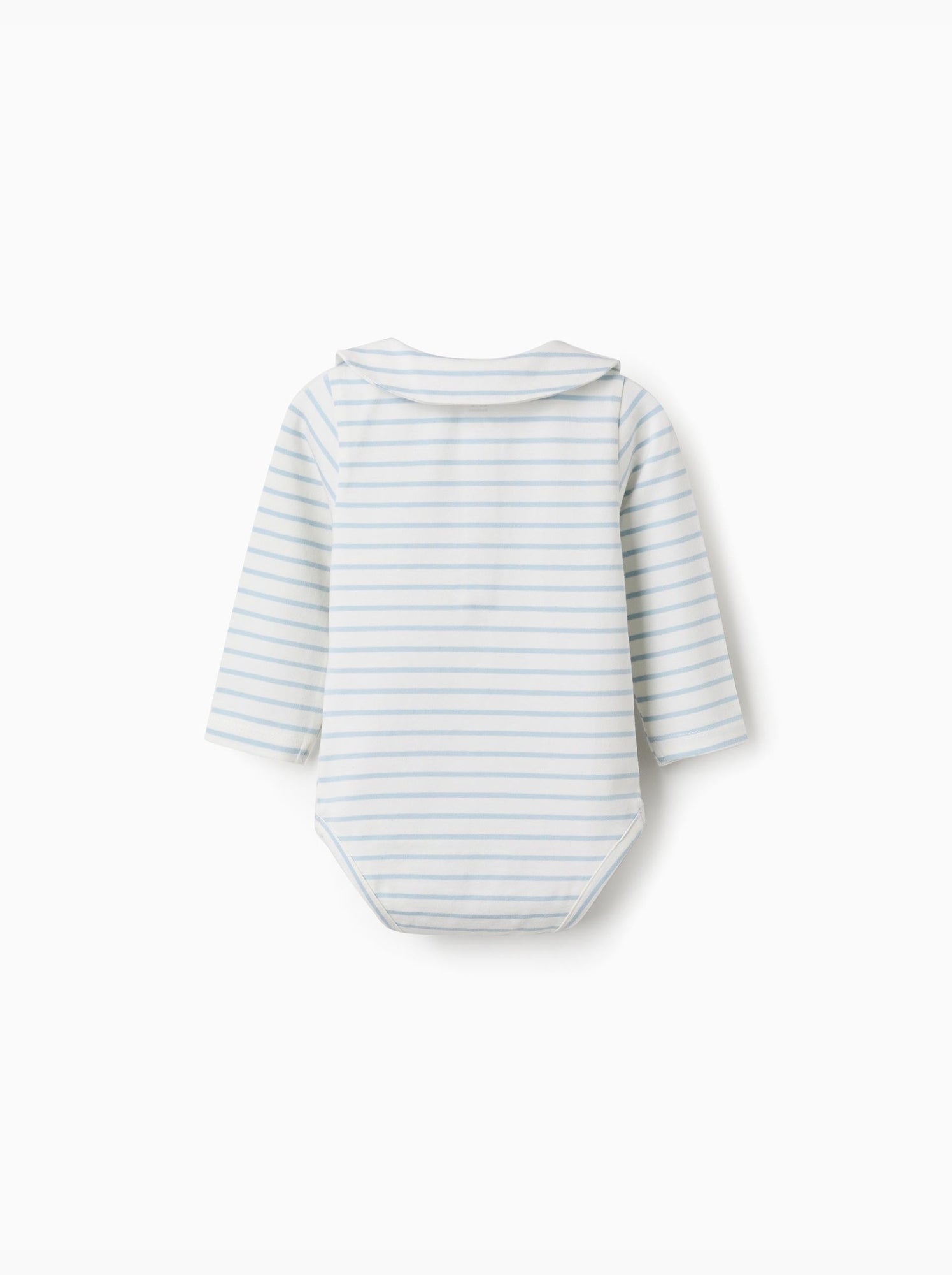 Body polo à manches longues et rayures - Beige clair