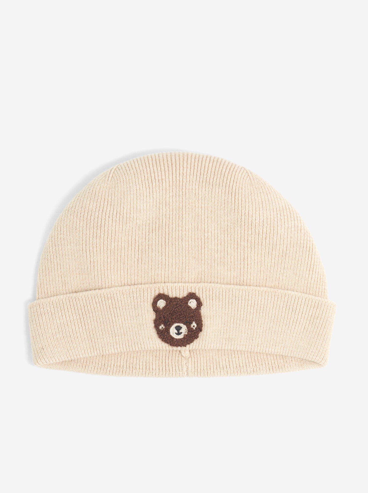 Bonnet avec broderie 'animal' - Beige