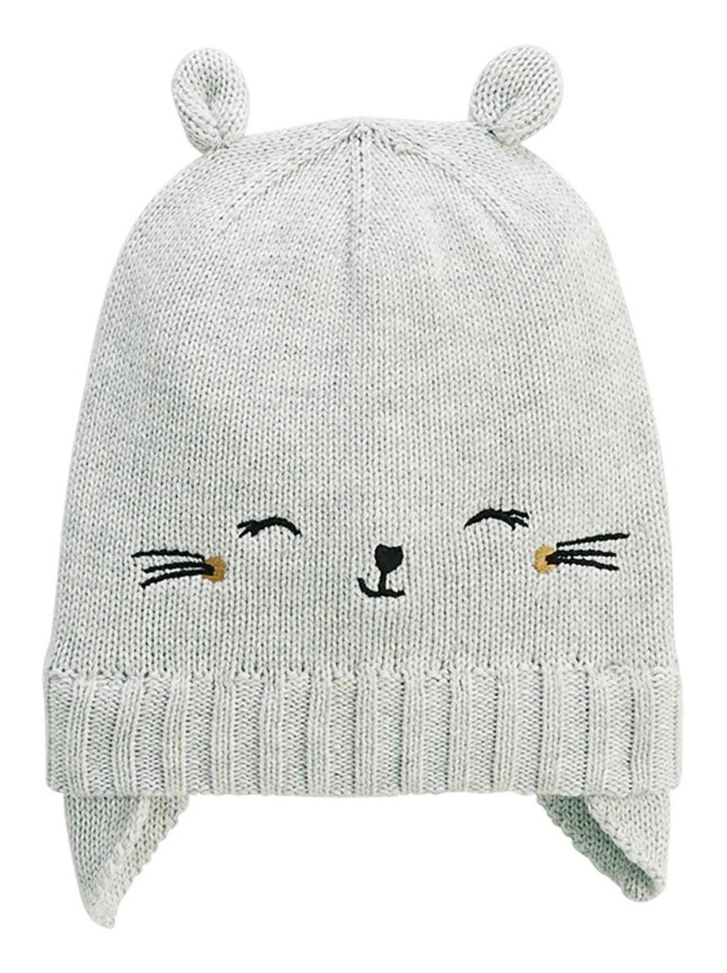 Bonnet bébé et moufles en tricot esmée - Gris Gris