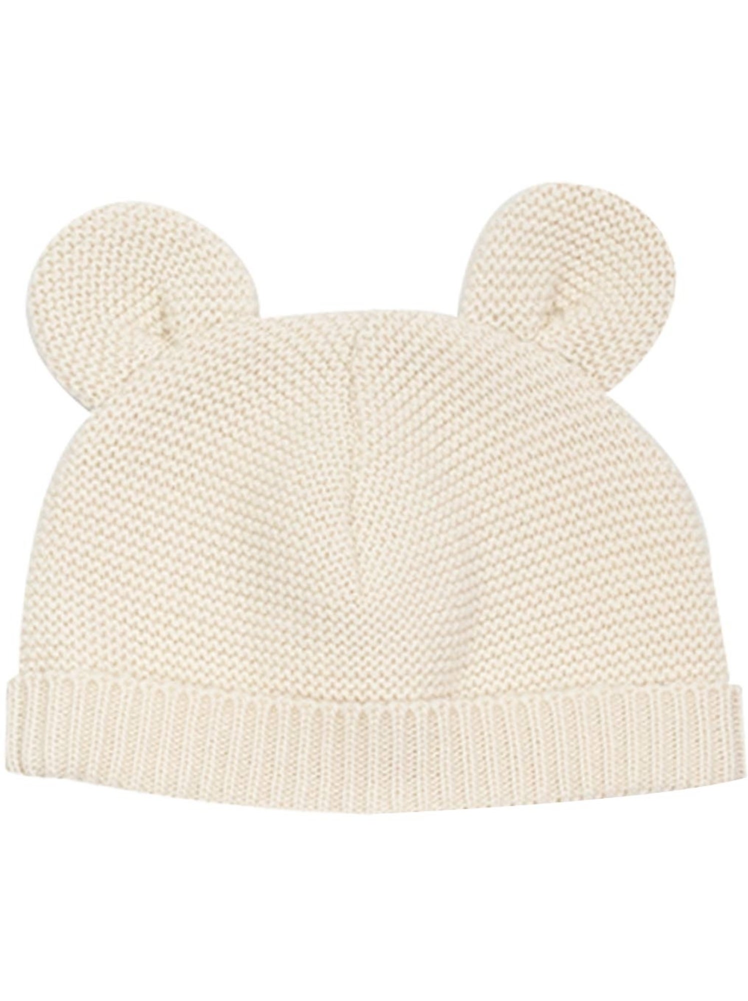 Bonnet en maille avec des petites oreilles - Beige