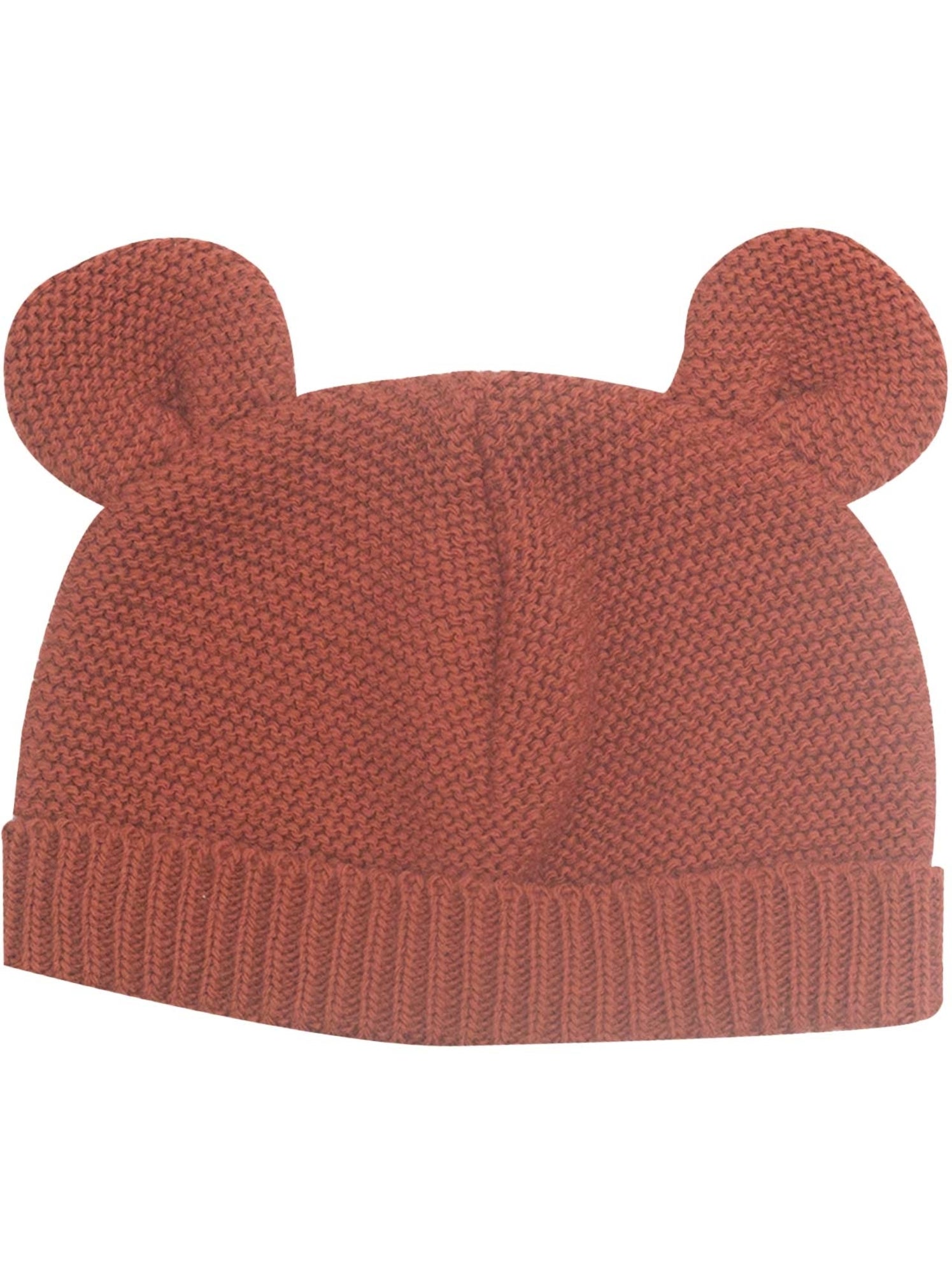 Bonnet en maille avec des petites oreilles - Terracotta