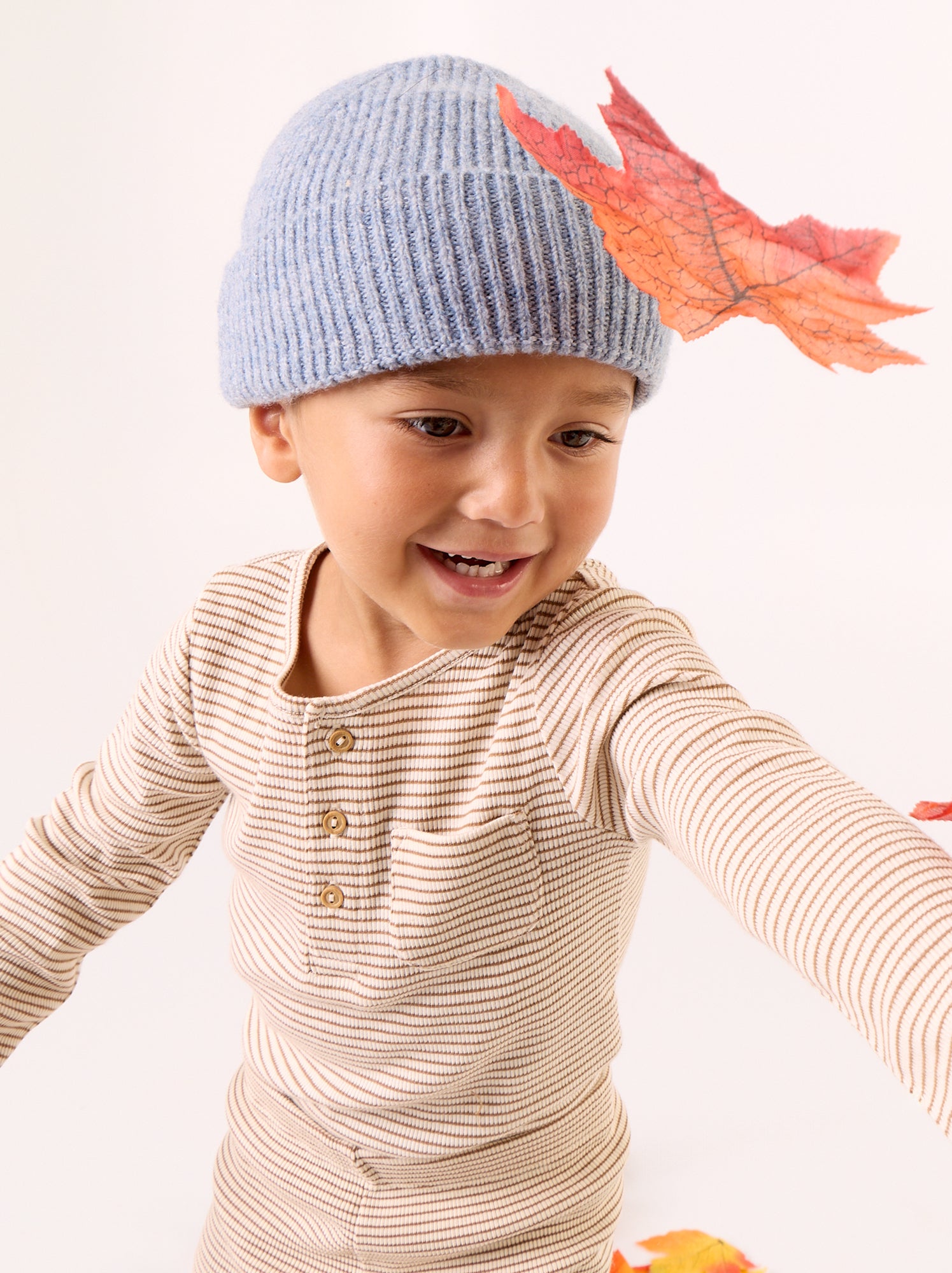 Bonnet en maille grosse jauge - Bleu