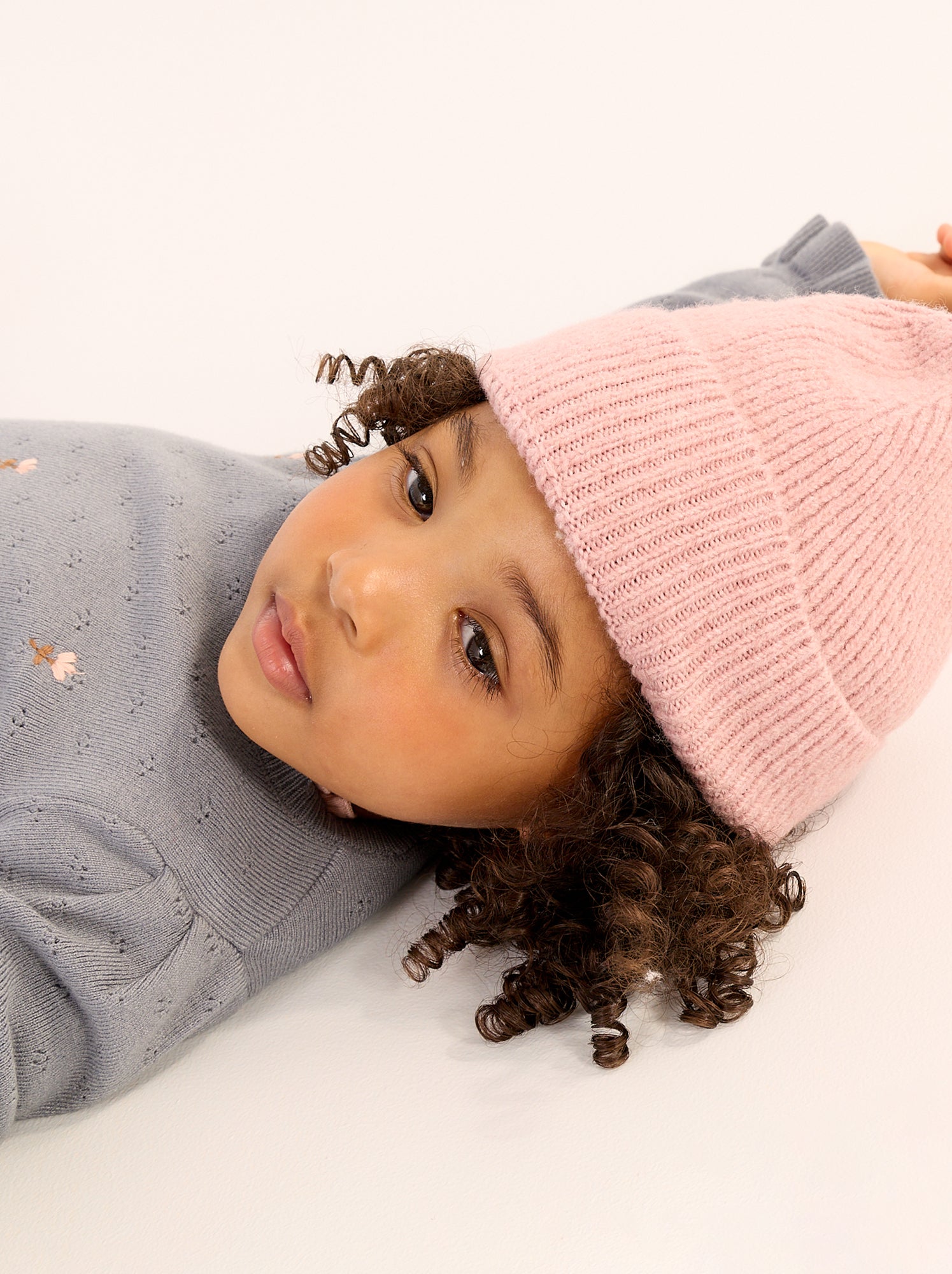 Bonnet en maille grosse jauge - Rose
