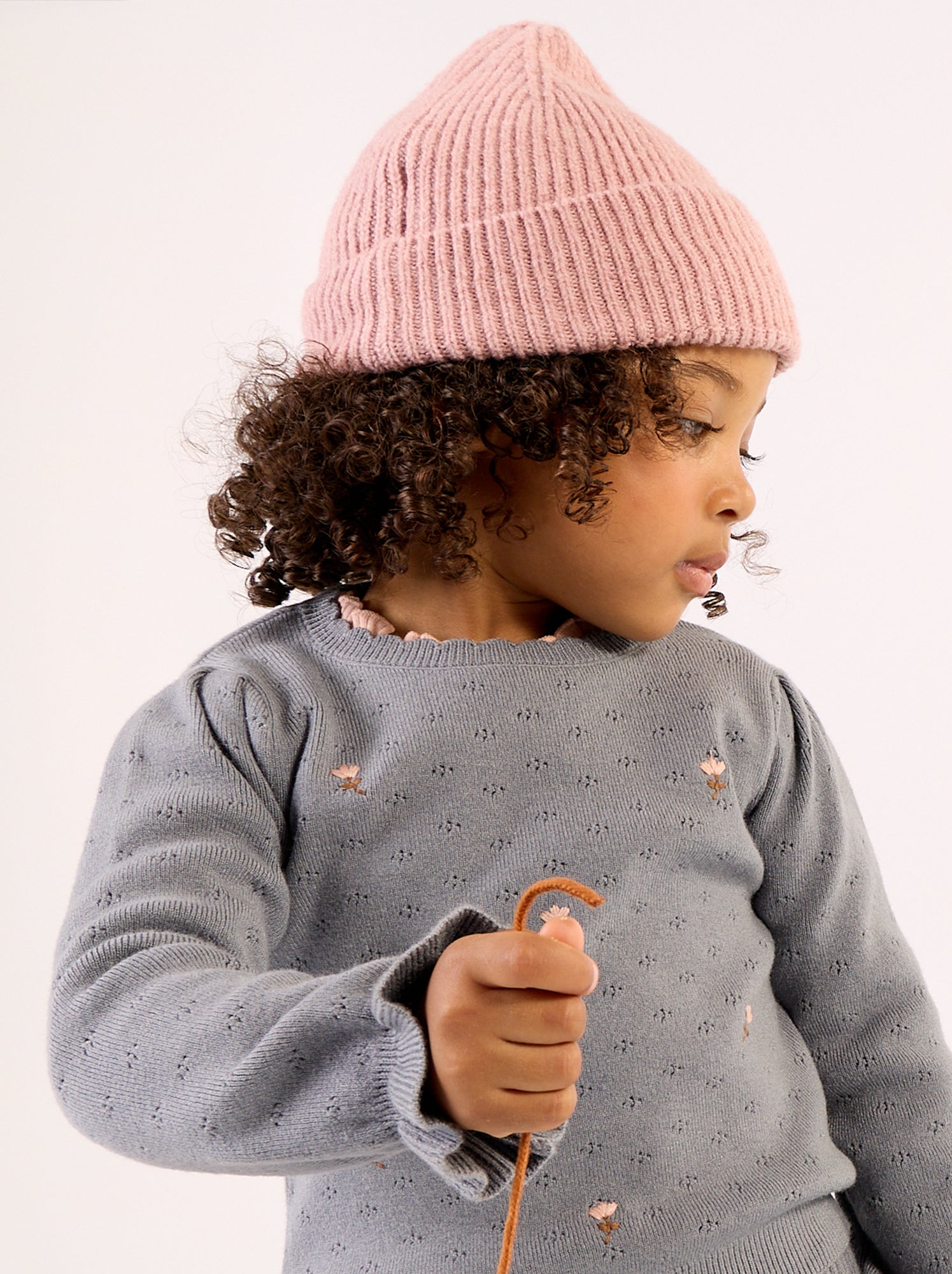 Bonnet en maille grosse jauge - Rose