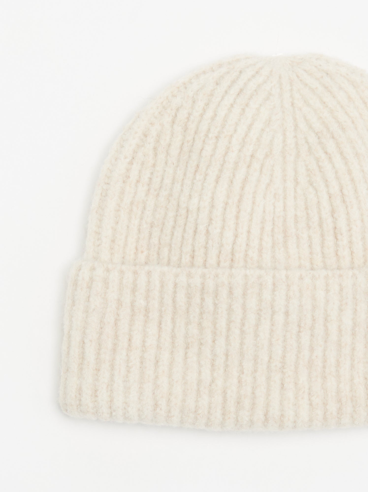 Bonnet en tricot côtelé - Beige