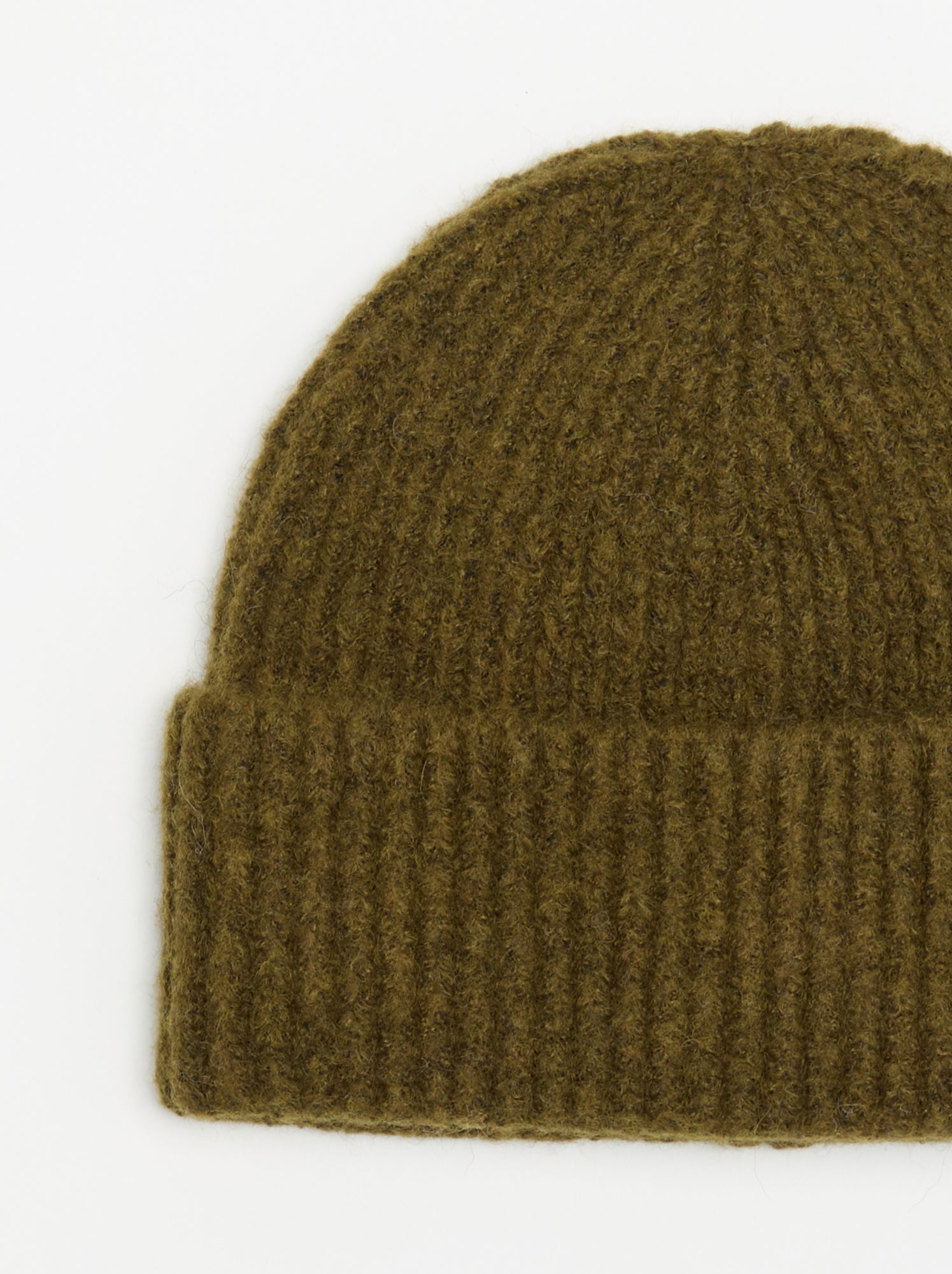 Bonnet en tricot côtelé - Kaki
