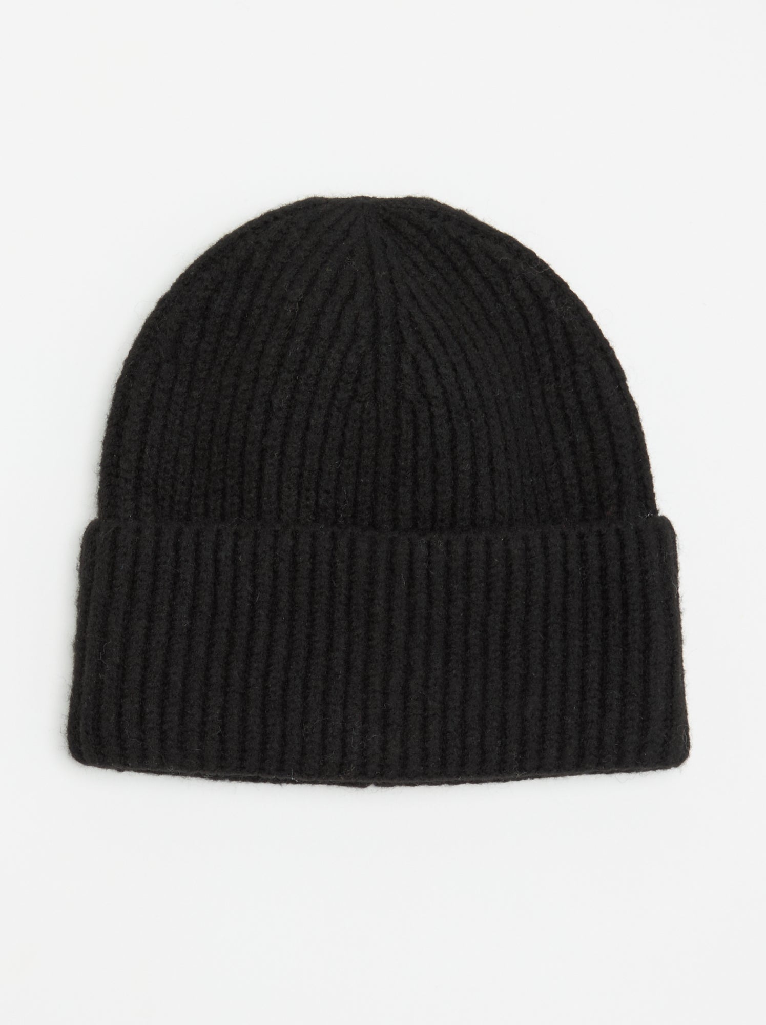 Bonnet en tricot côtelé - Noir