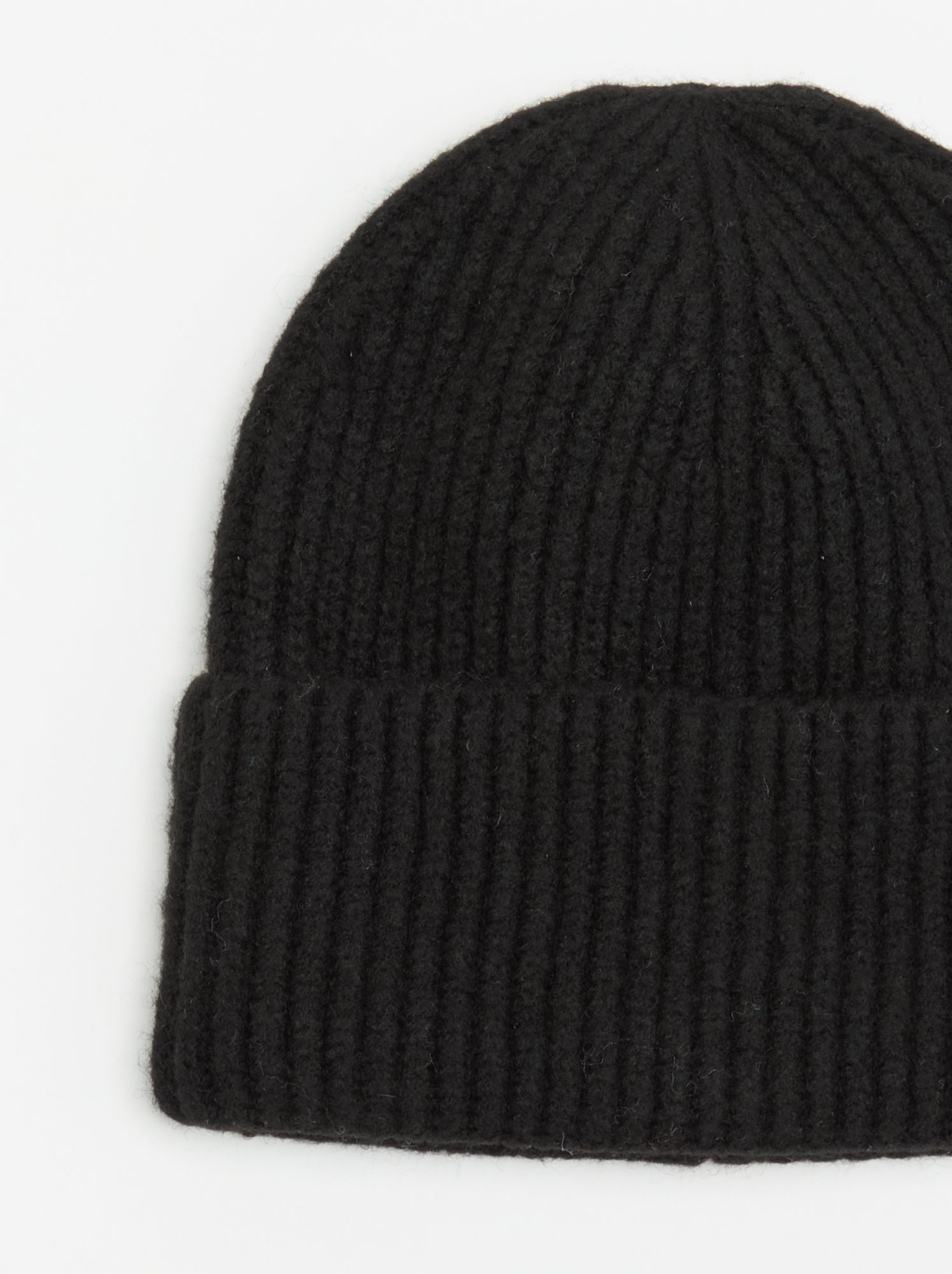 Bonnet en tricot côtelé - Noir