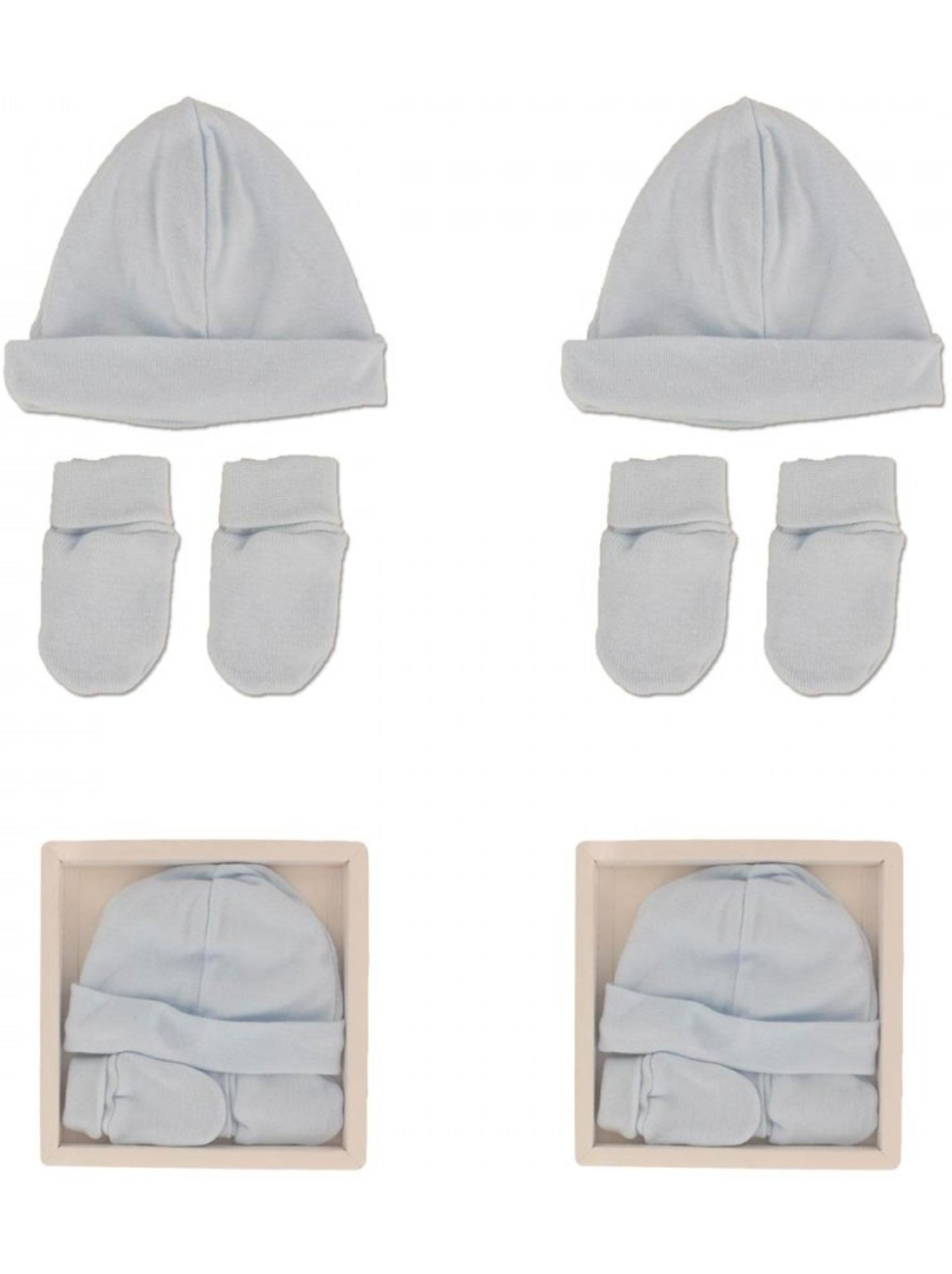 Bonnet et Moufles Bébé Lot de 2 - Bleu