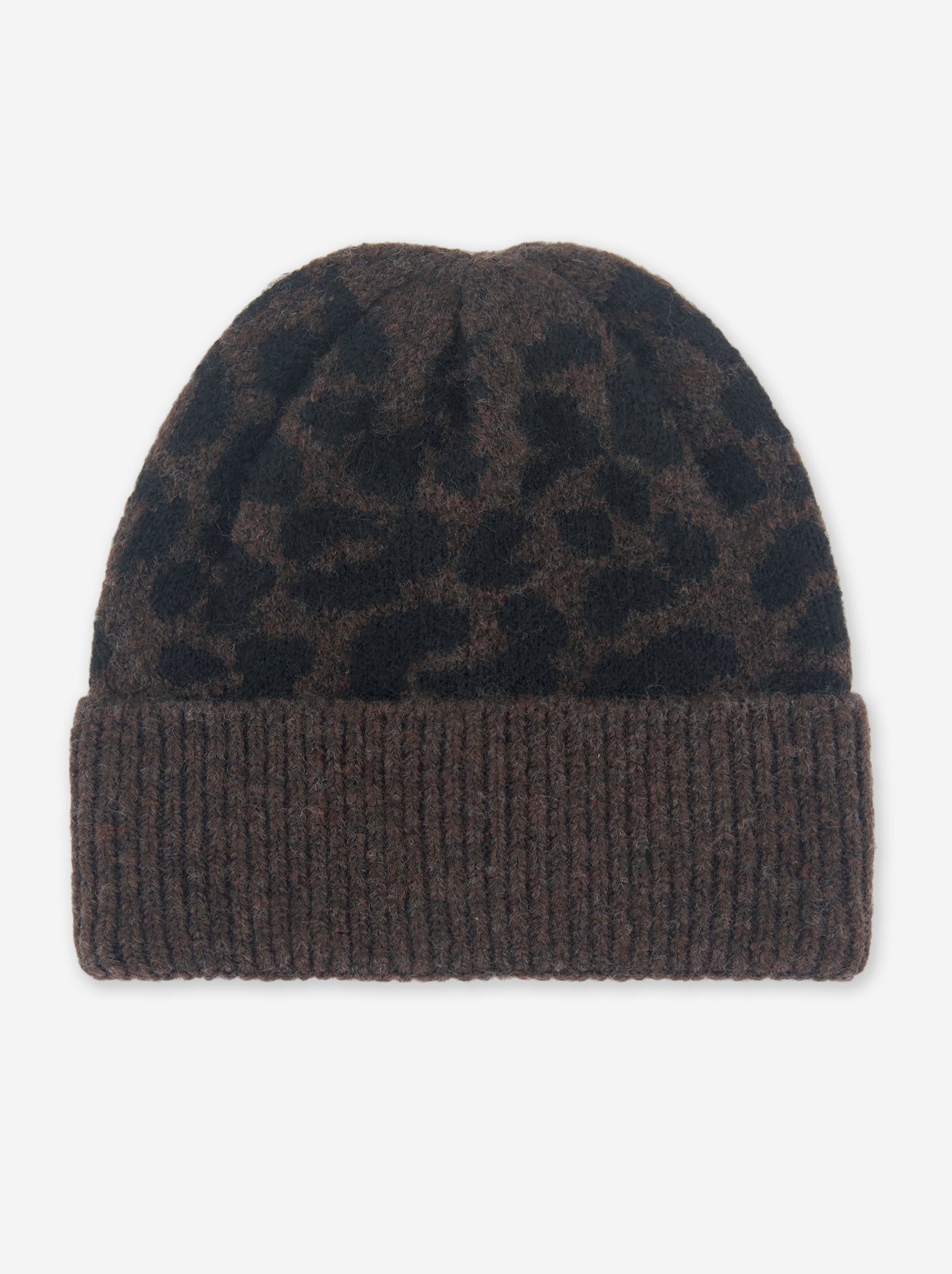 Bonnet uni avec revers - Marron