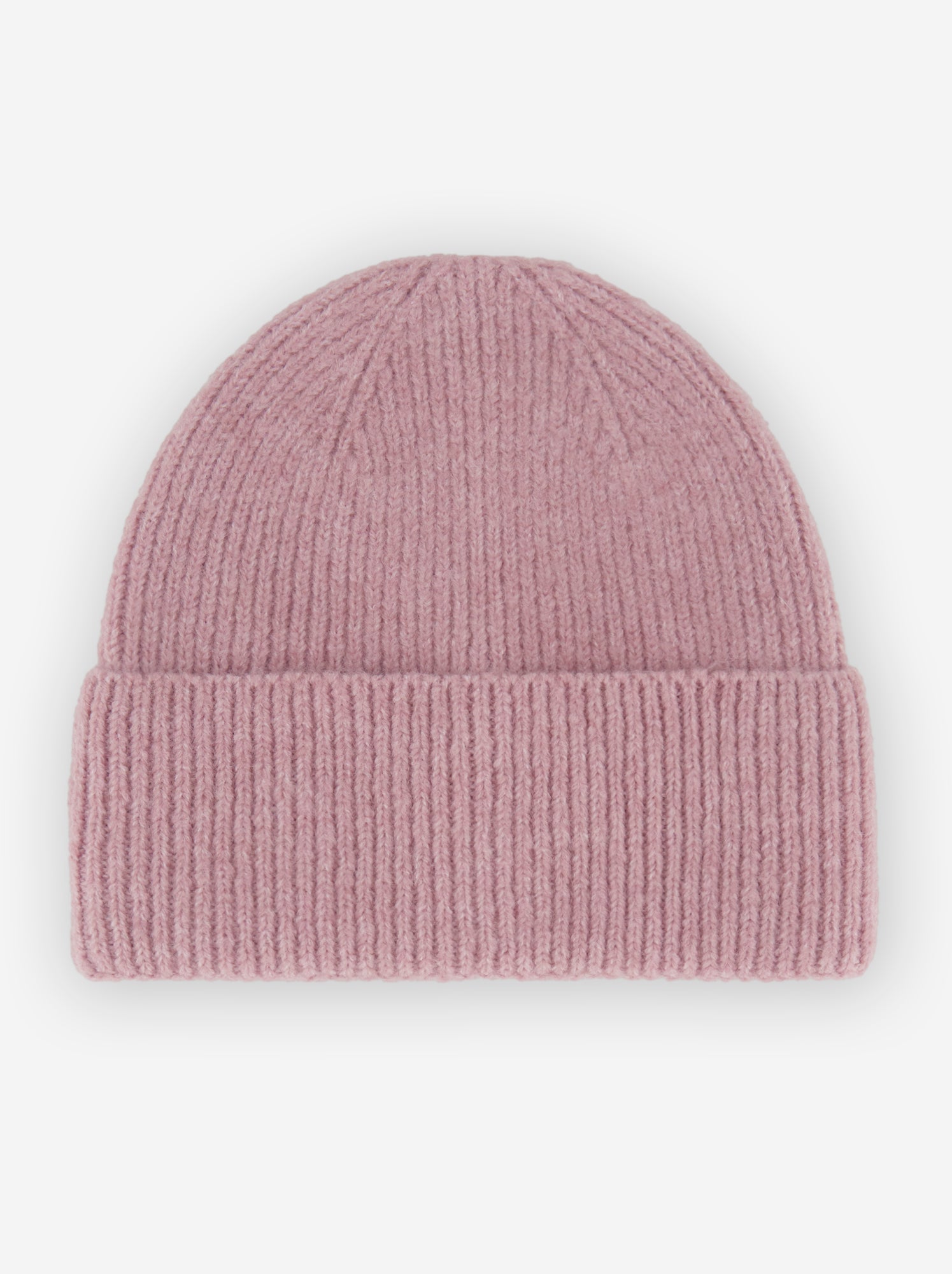 Bonnet uni avec revers - Rose