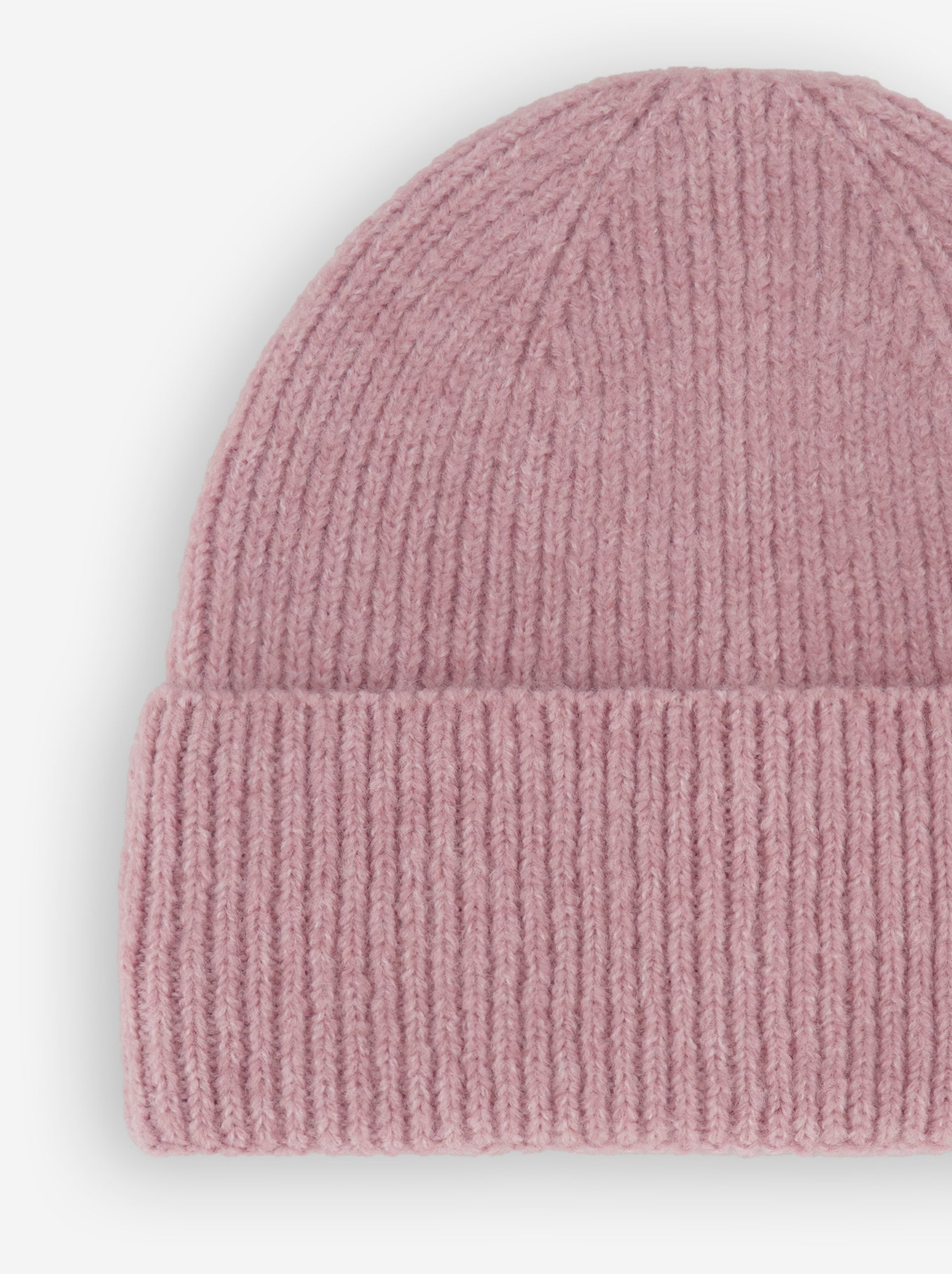Bonnet uni avec revers - Rose
