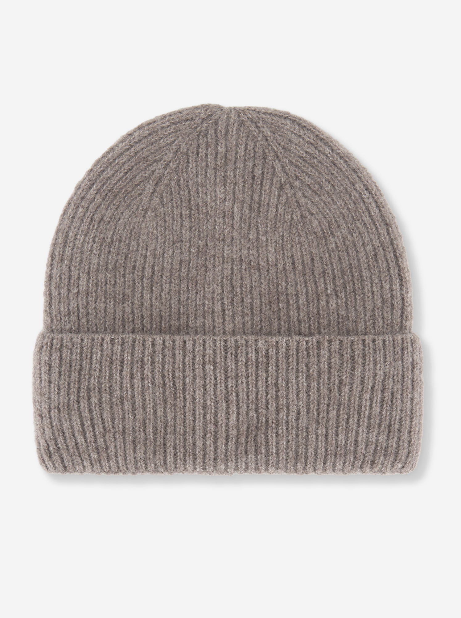 Bonnet uni en maille côtelée - Beige