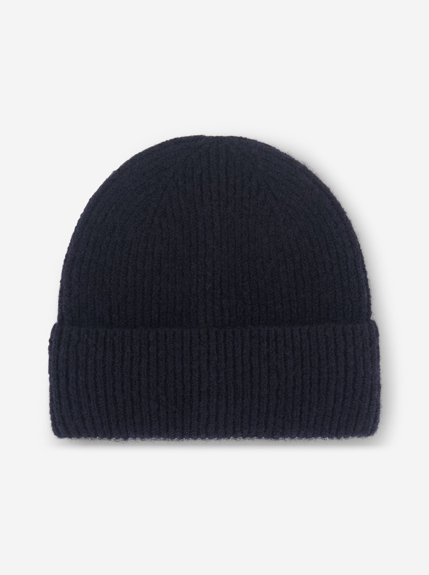 Bonnet uni en maille côtelée - Bleu