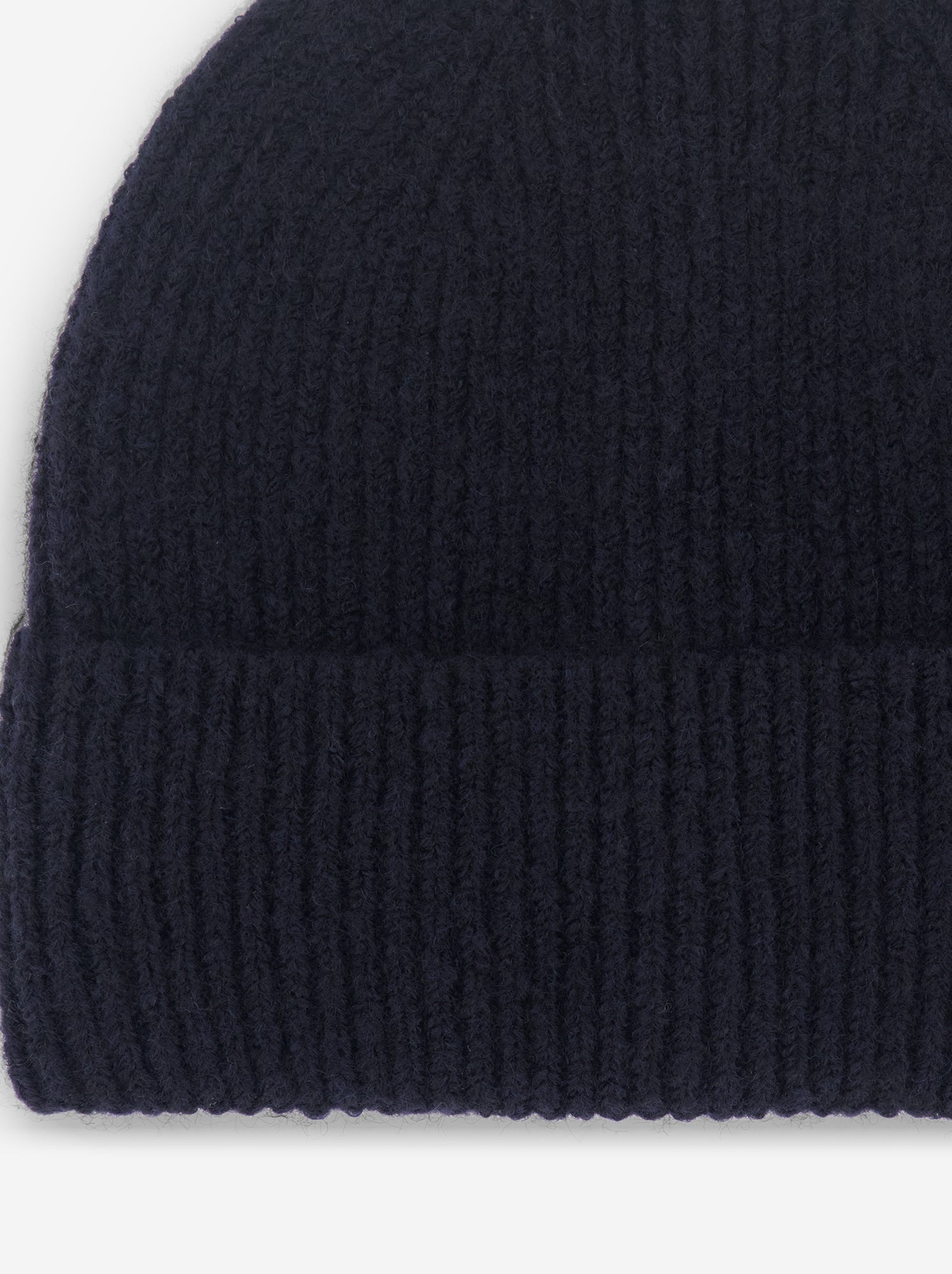 Bonnet uni en maille côtelée - Bleu