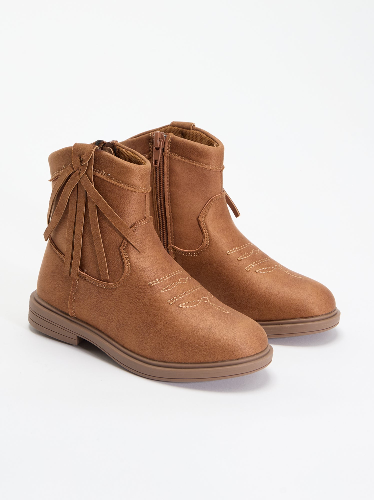 Boots effet suédine - Beige