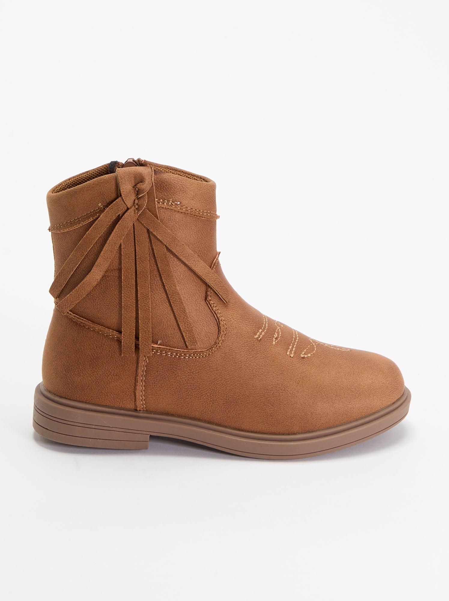 Boots effet suédine - Beige