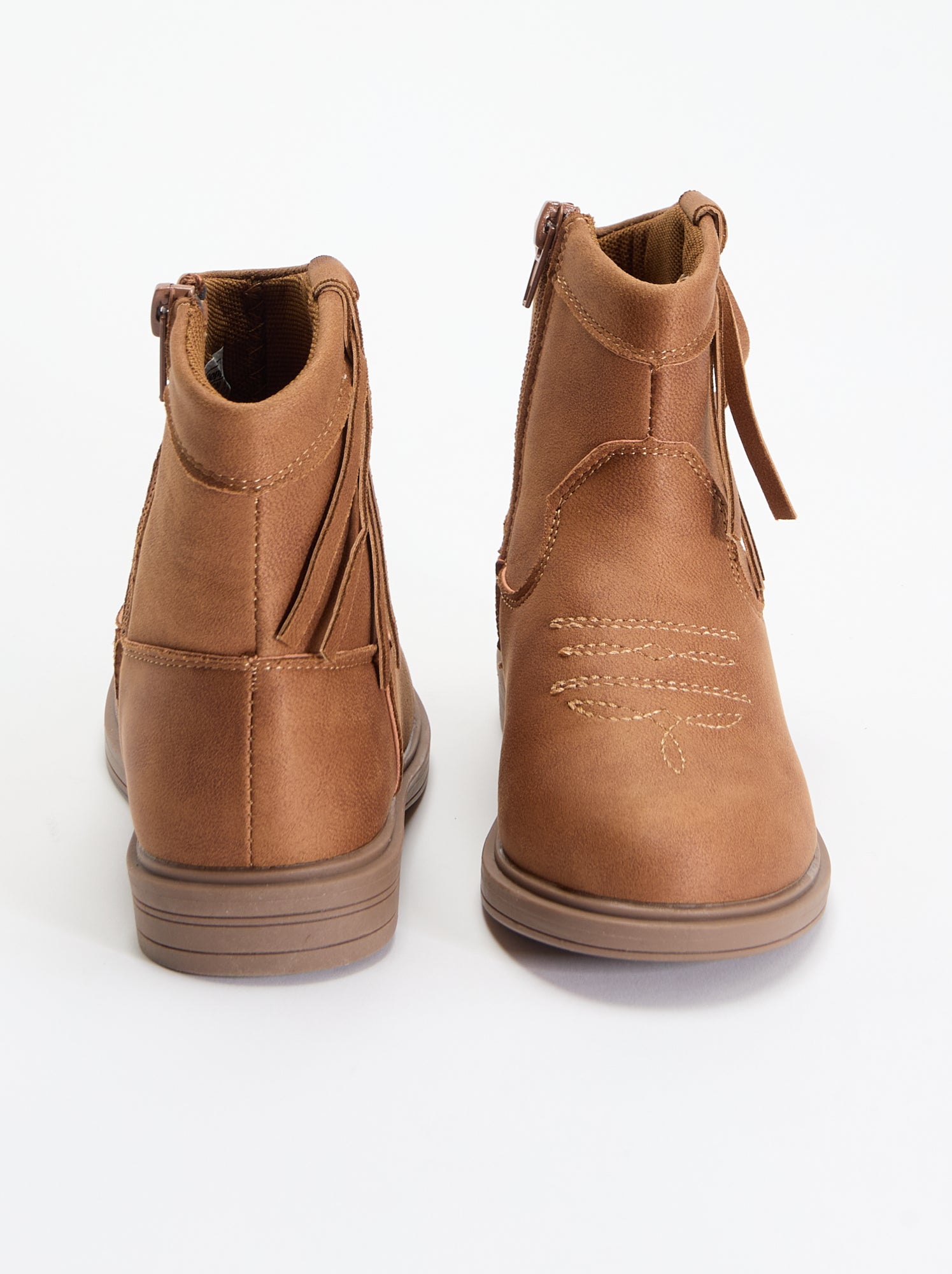 Boots effet suédine - Beige