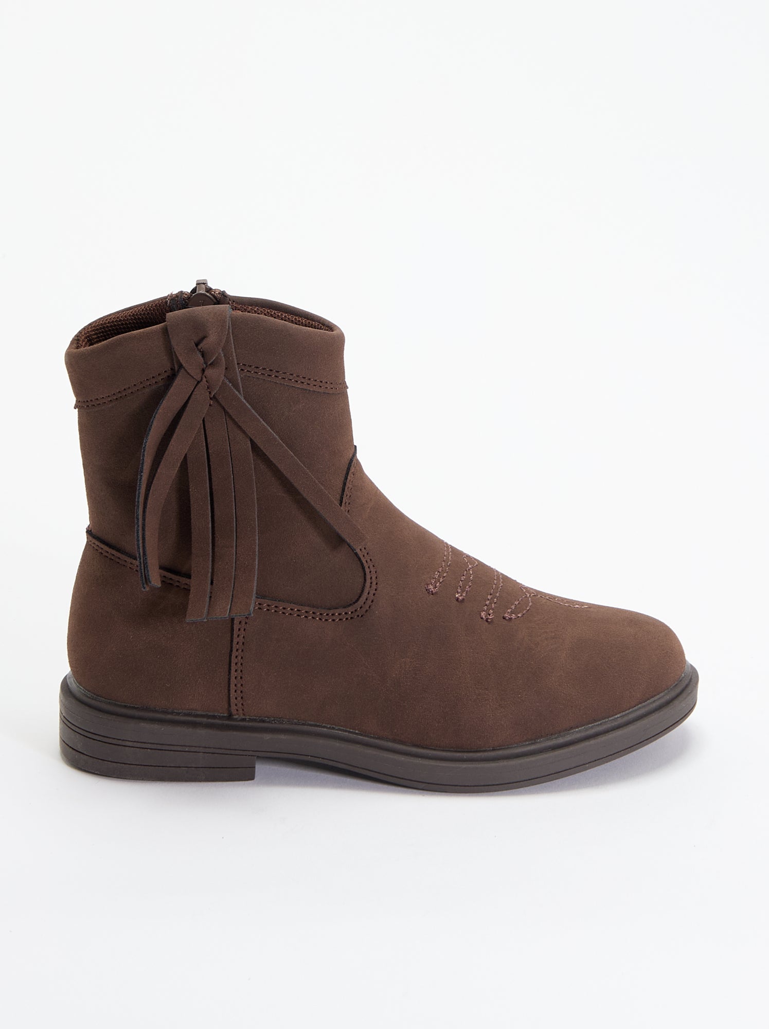 Boots effet suédine - Marron