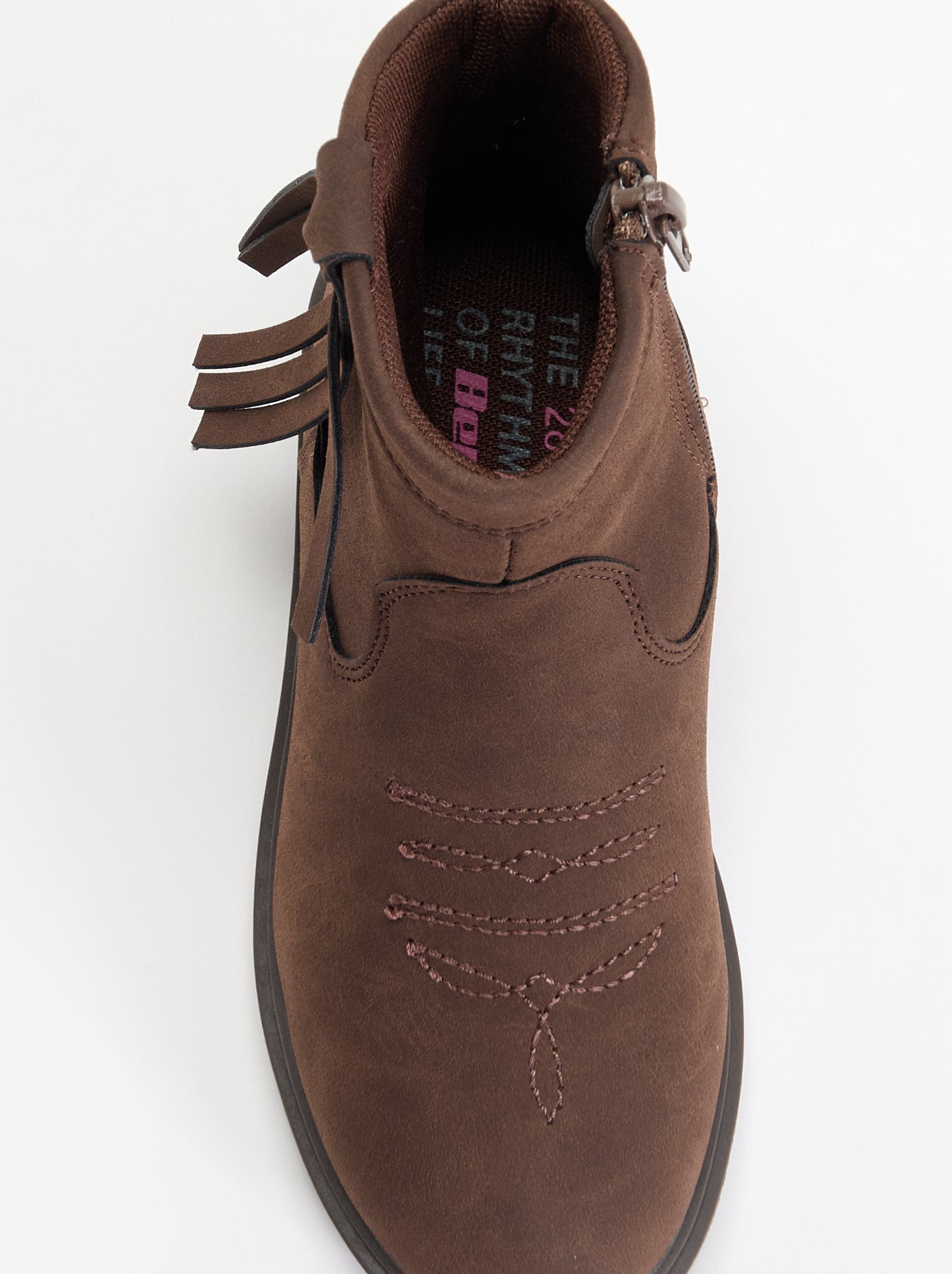 Boots effet suédine - Marron