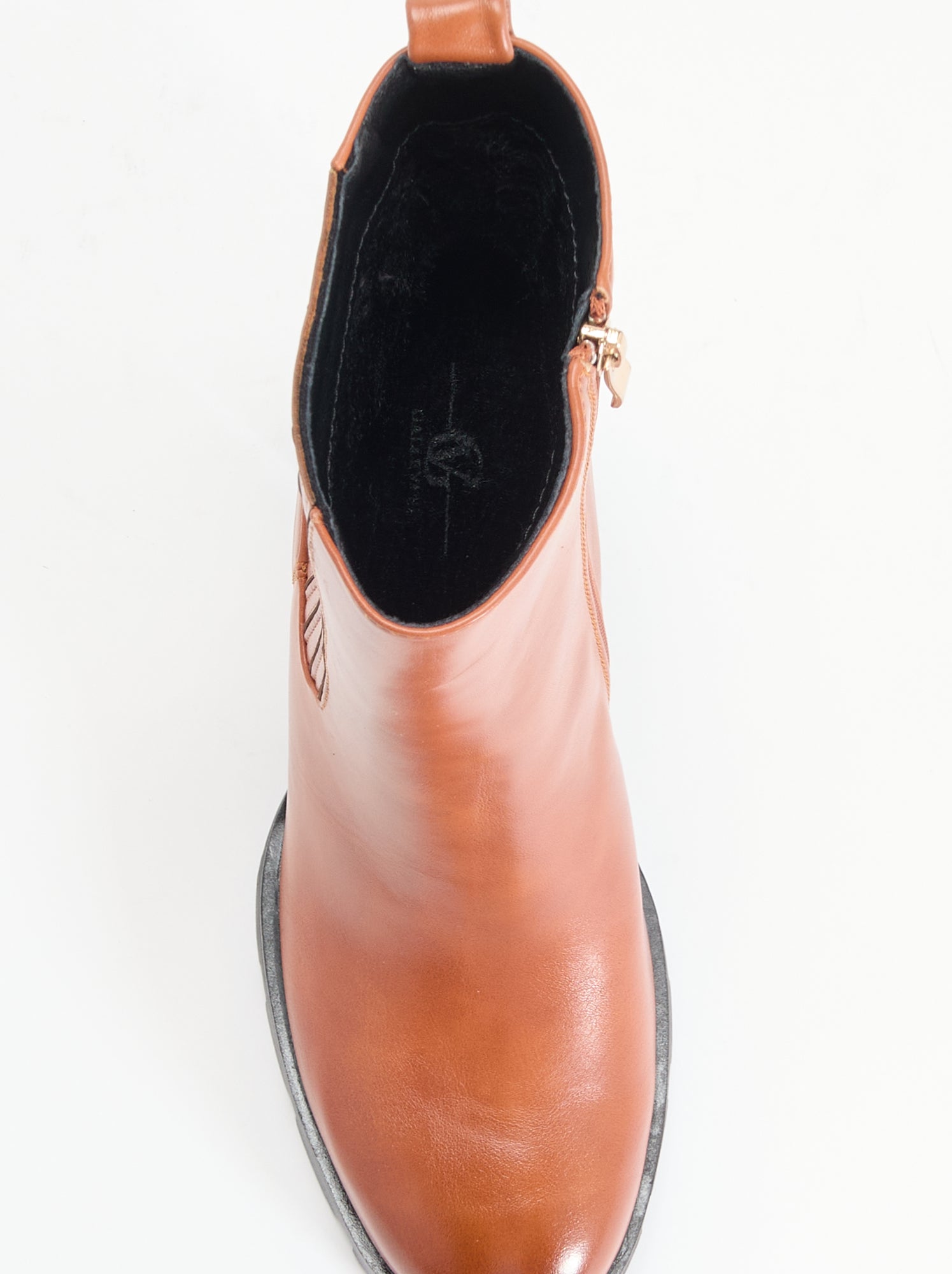 Boots en simili à talon haut - Marron