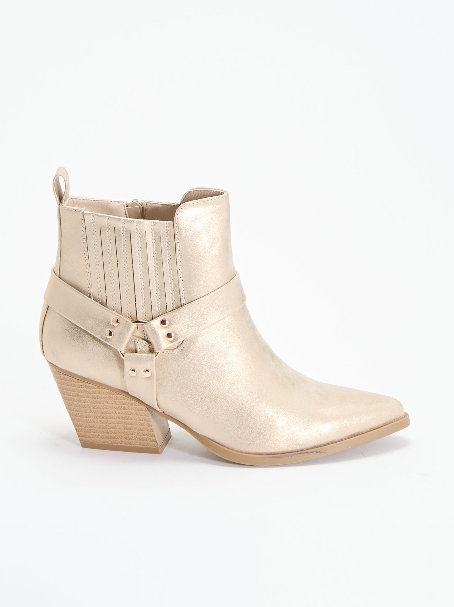 Boots en simili à talon - Jaune