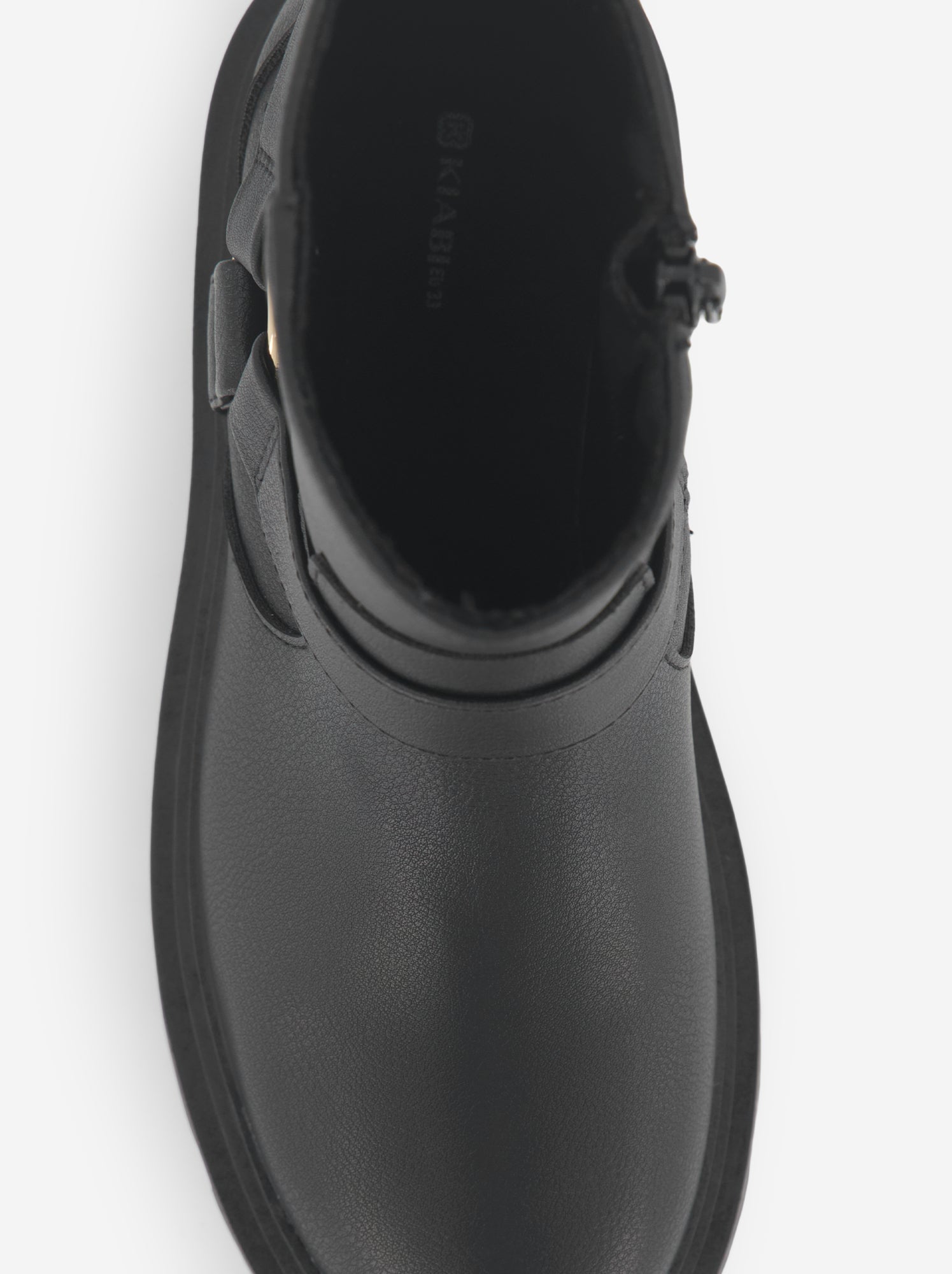 Boots en simili avec sangles fantaisies - Noir