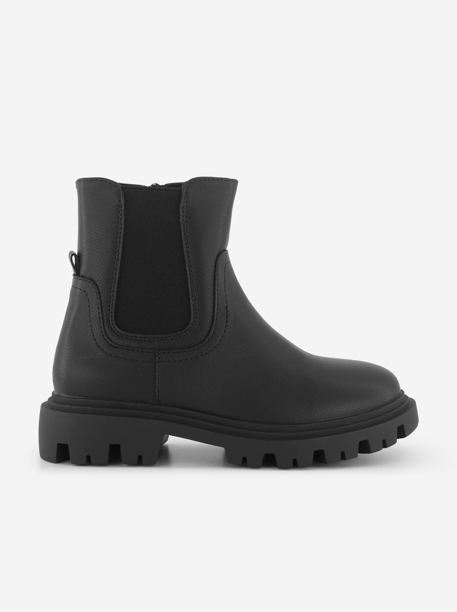 Boots en simili avec semelle crantée - Noir