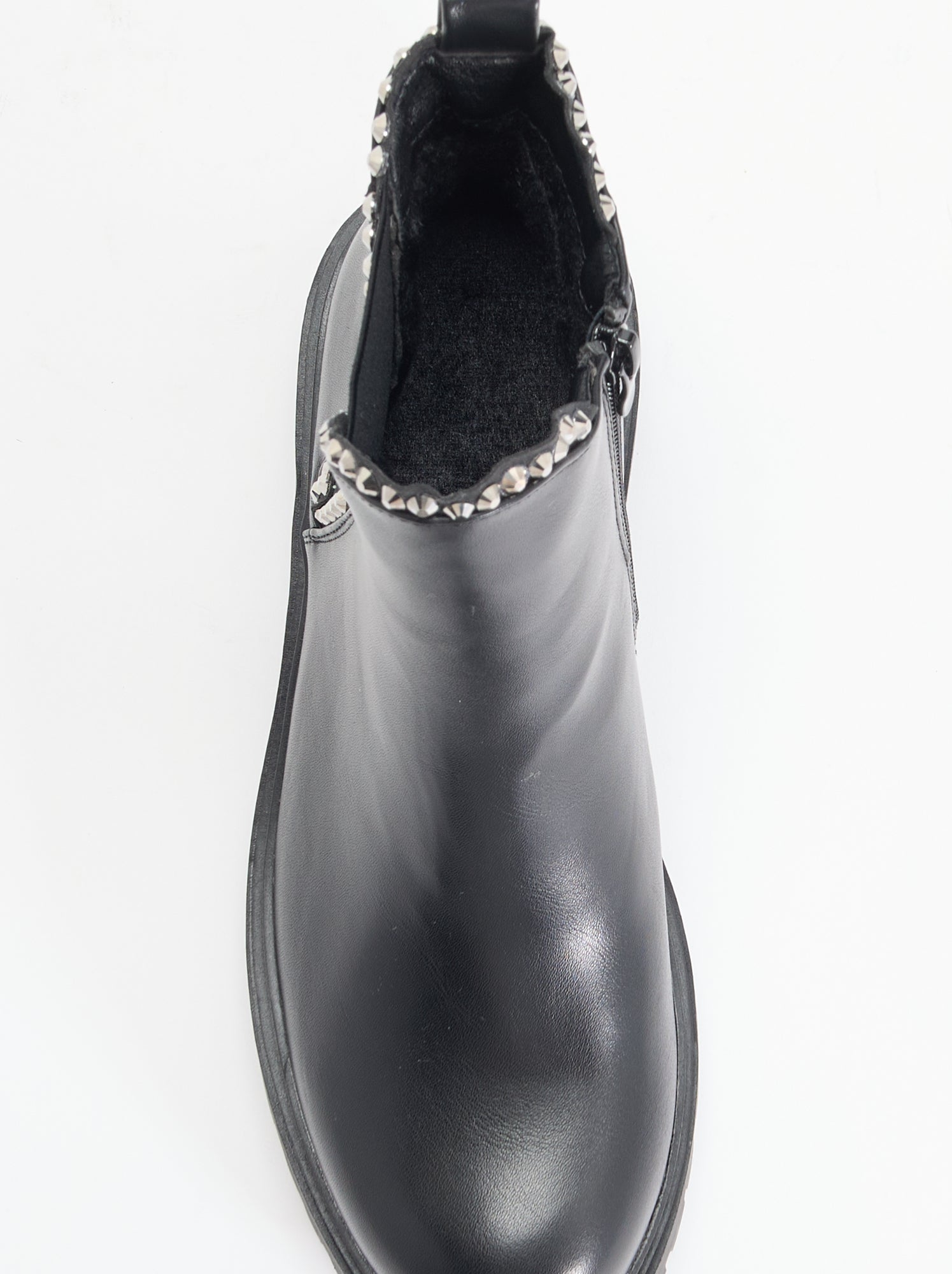 Boots en simili avec strass - Noir
